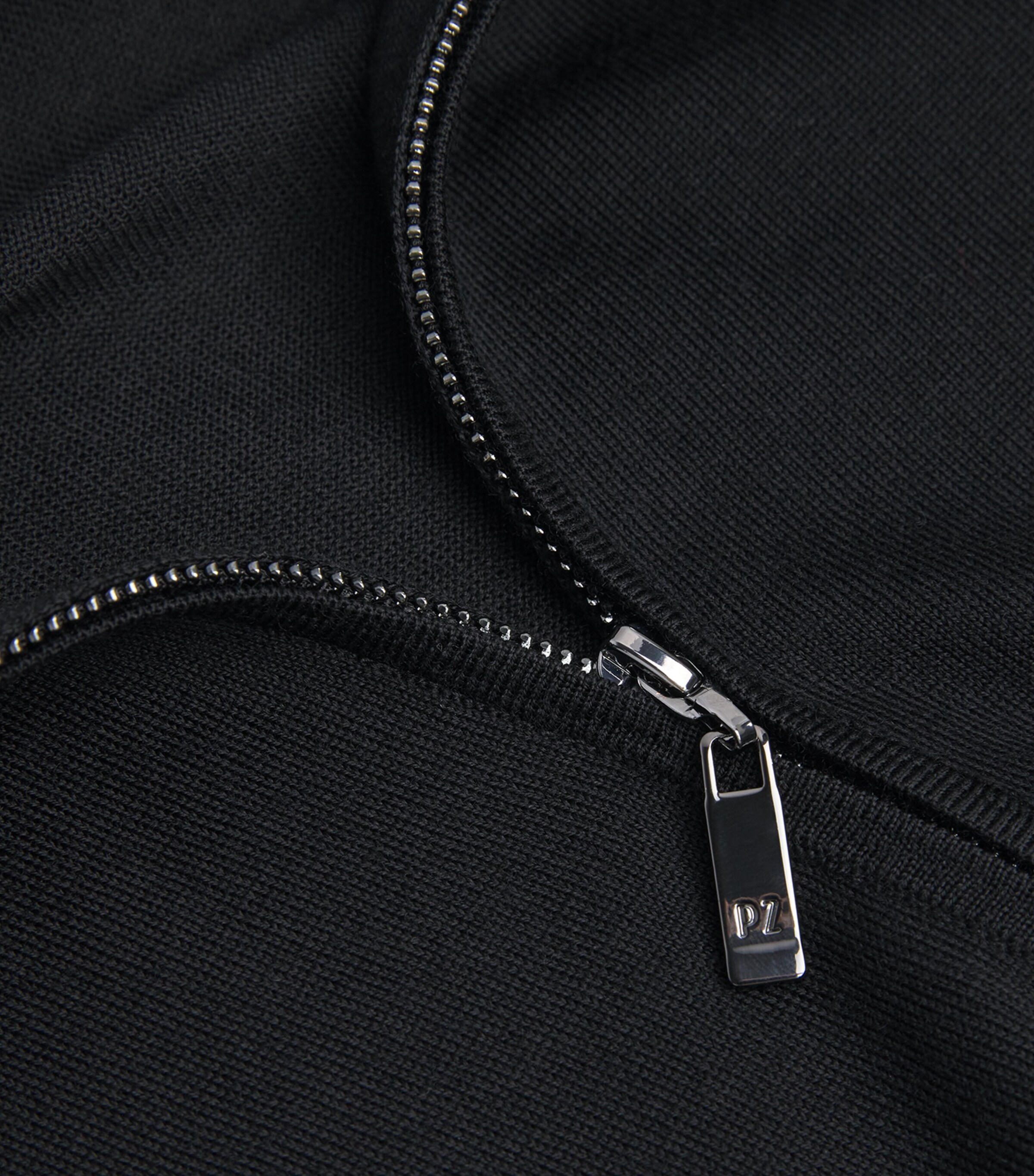 Pal Zileri Mens Wool Zip-Up Cardigan Black Image 5