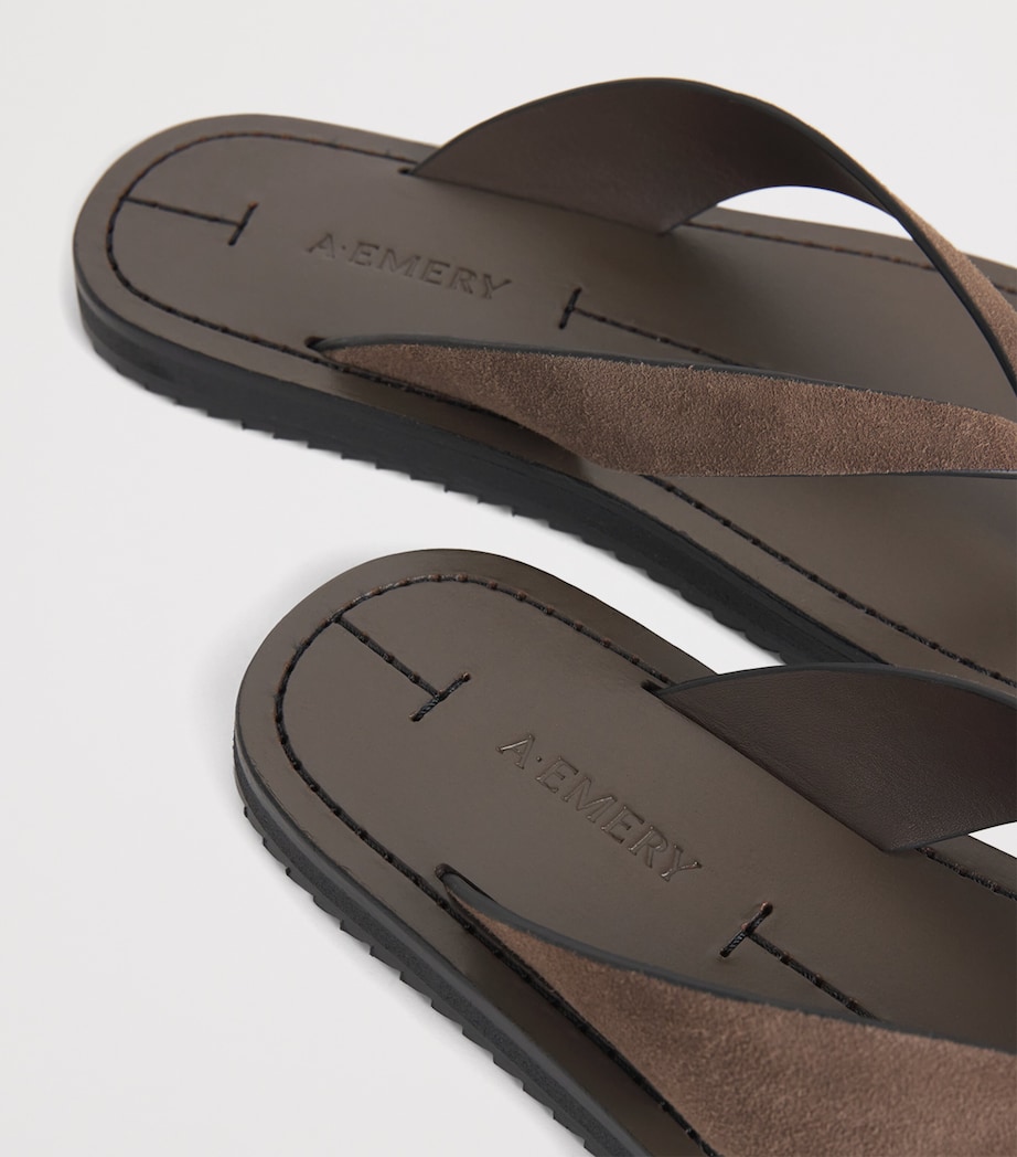 Leather Flora Flip Flops CEDAR SUEDE Image 7