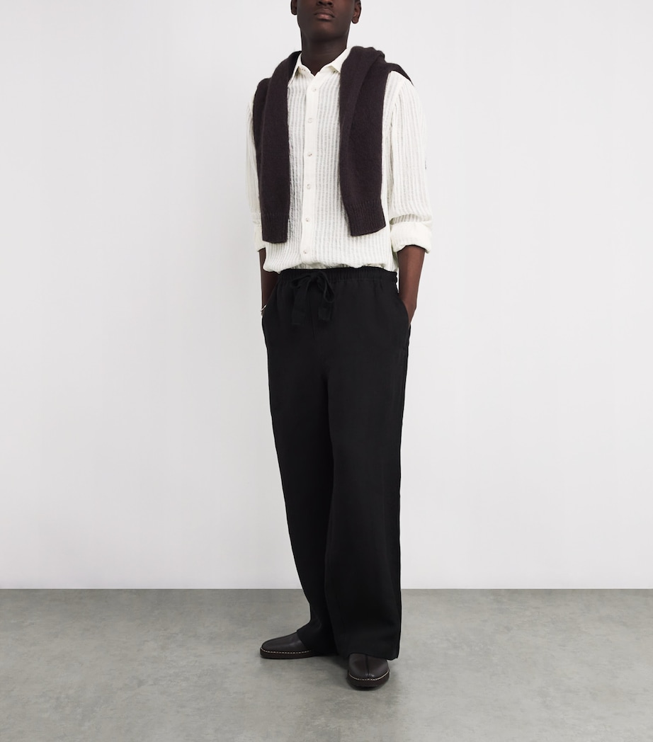 Linen-Cotton-Blend Stripe Shirt WHITE Image 2