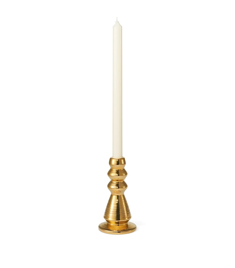Large Gold-Plated Allette Candle Holder (16cm) GOLD Image 1