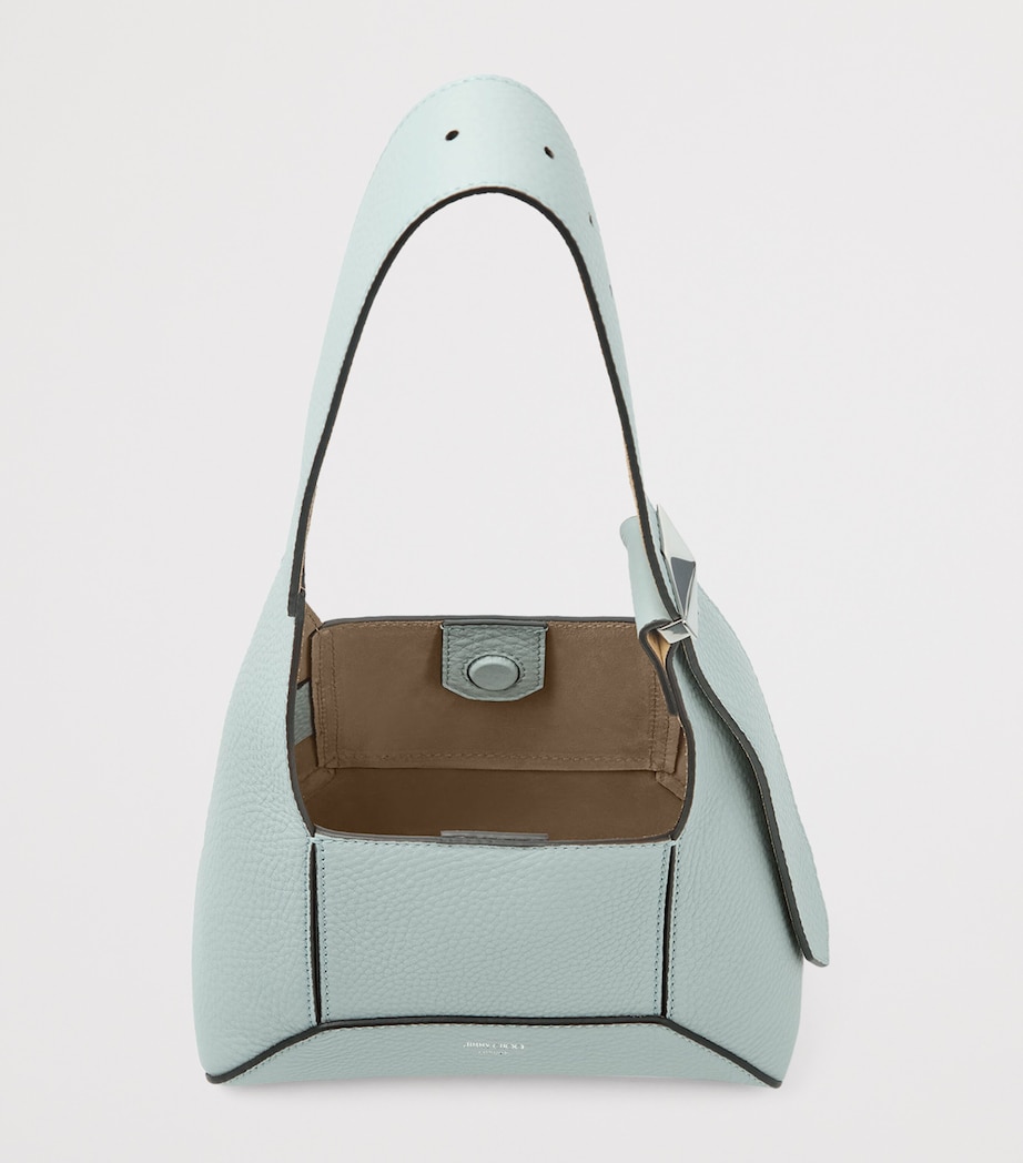 Small Leather Diamond Hobo Shoulder Bag LIGHT VERDE/ANTIQUE Image 5
