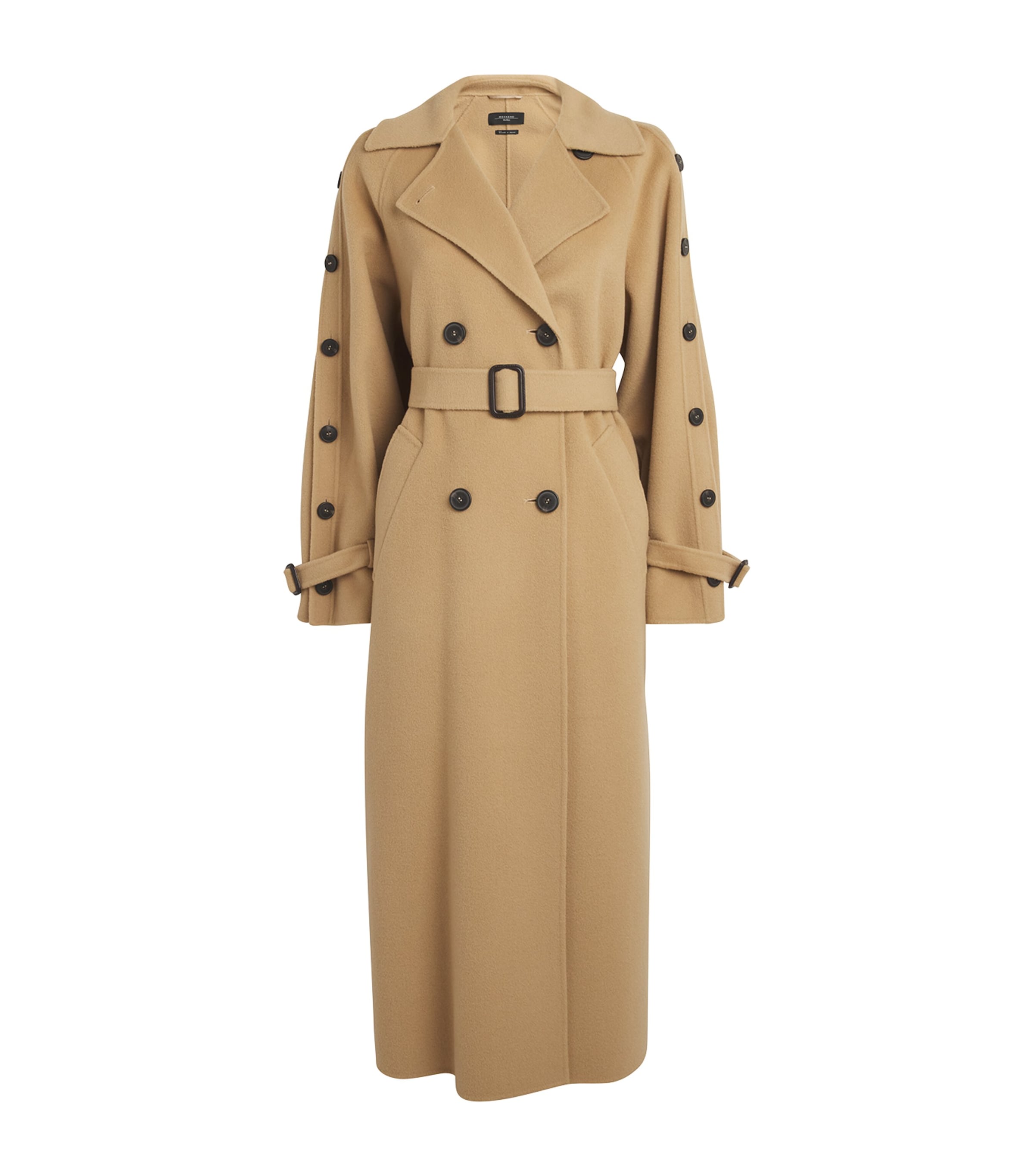 Shop Weekend Max Mara Wool Belted Coat In Beige