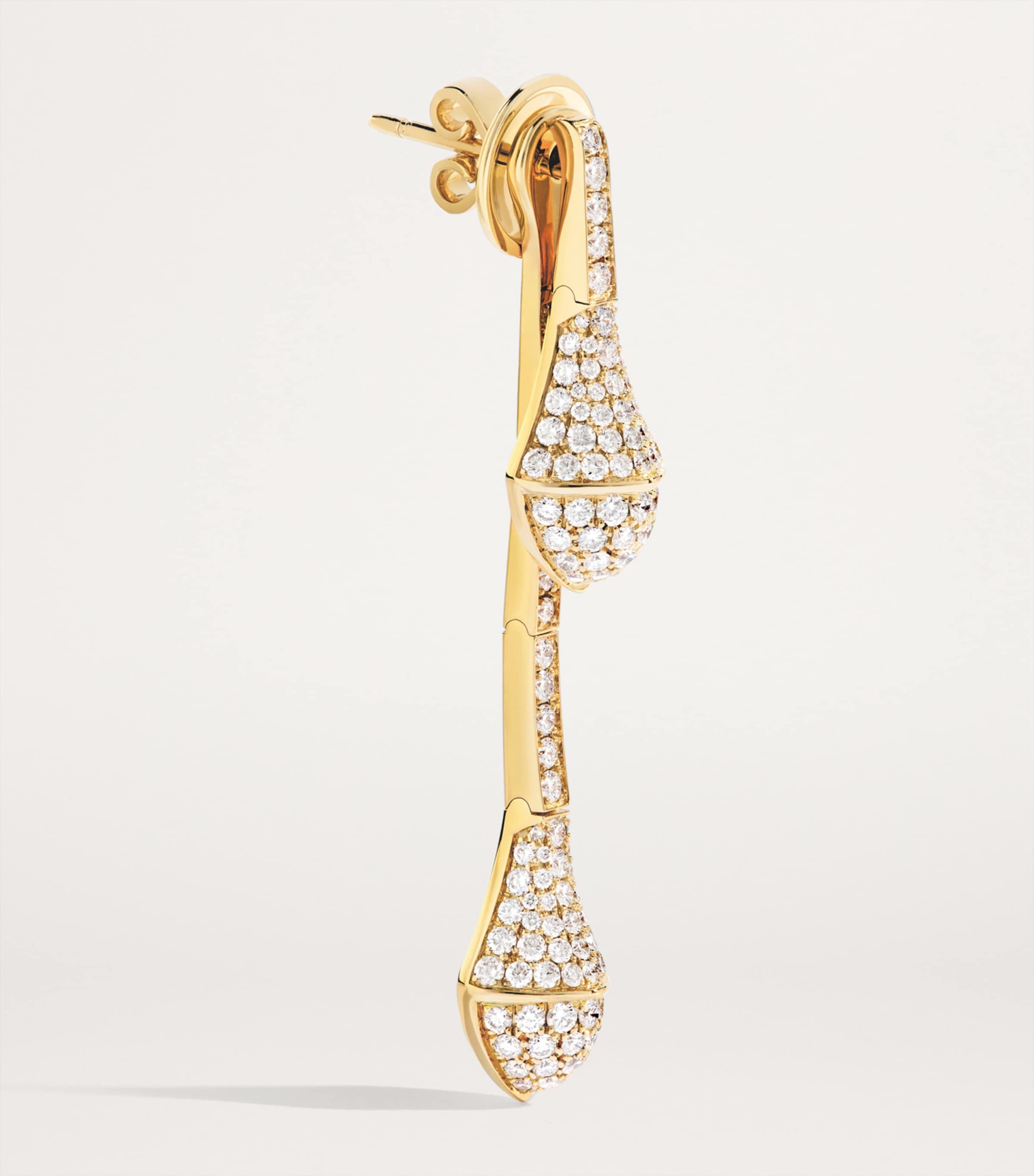 Yellow Gold and Diamond Cleo Drop Earrings YELLOW GOLD Image 2