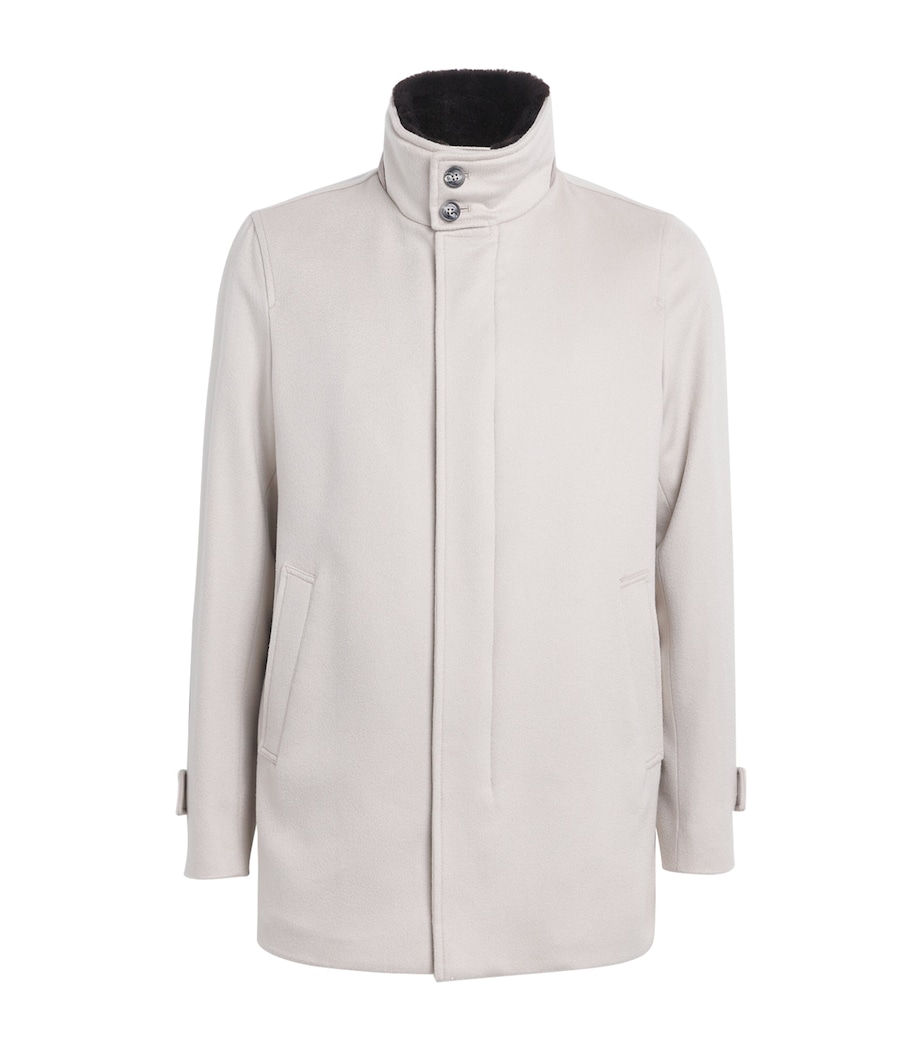 Herno Mens Cashmere Padded Overcoat Chantilly Image 1