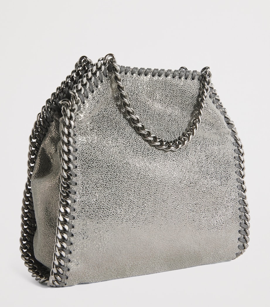 Tiny Metallic Falabella Tote Bag 1113 STEEL GREY Image 3