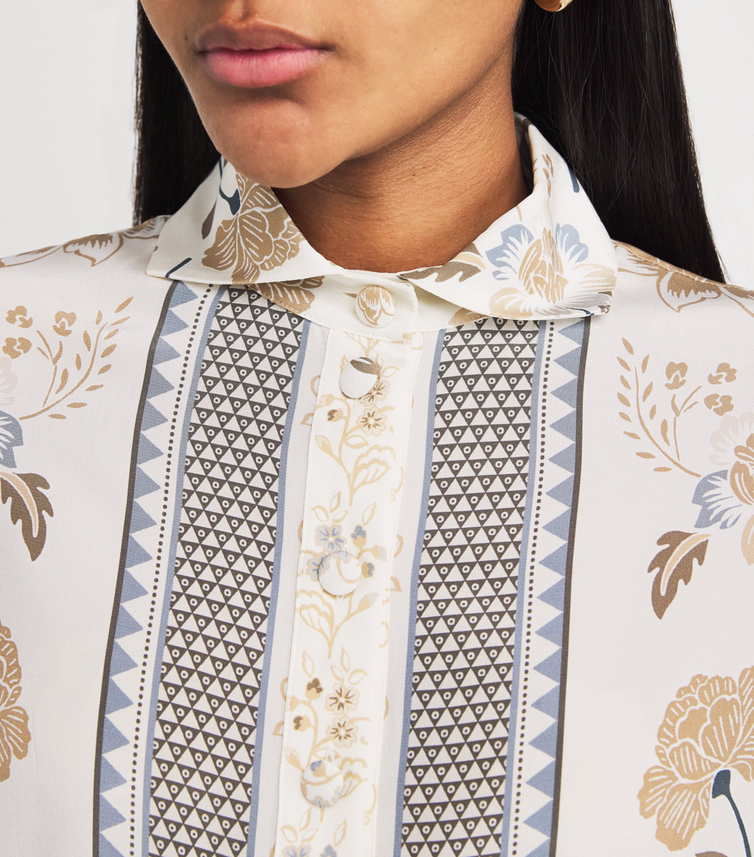 Silk Floral Kaftan Maxi Dress SABBIA Image 6