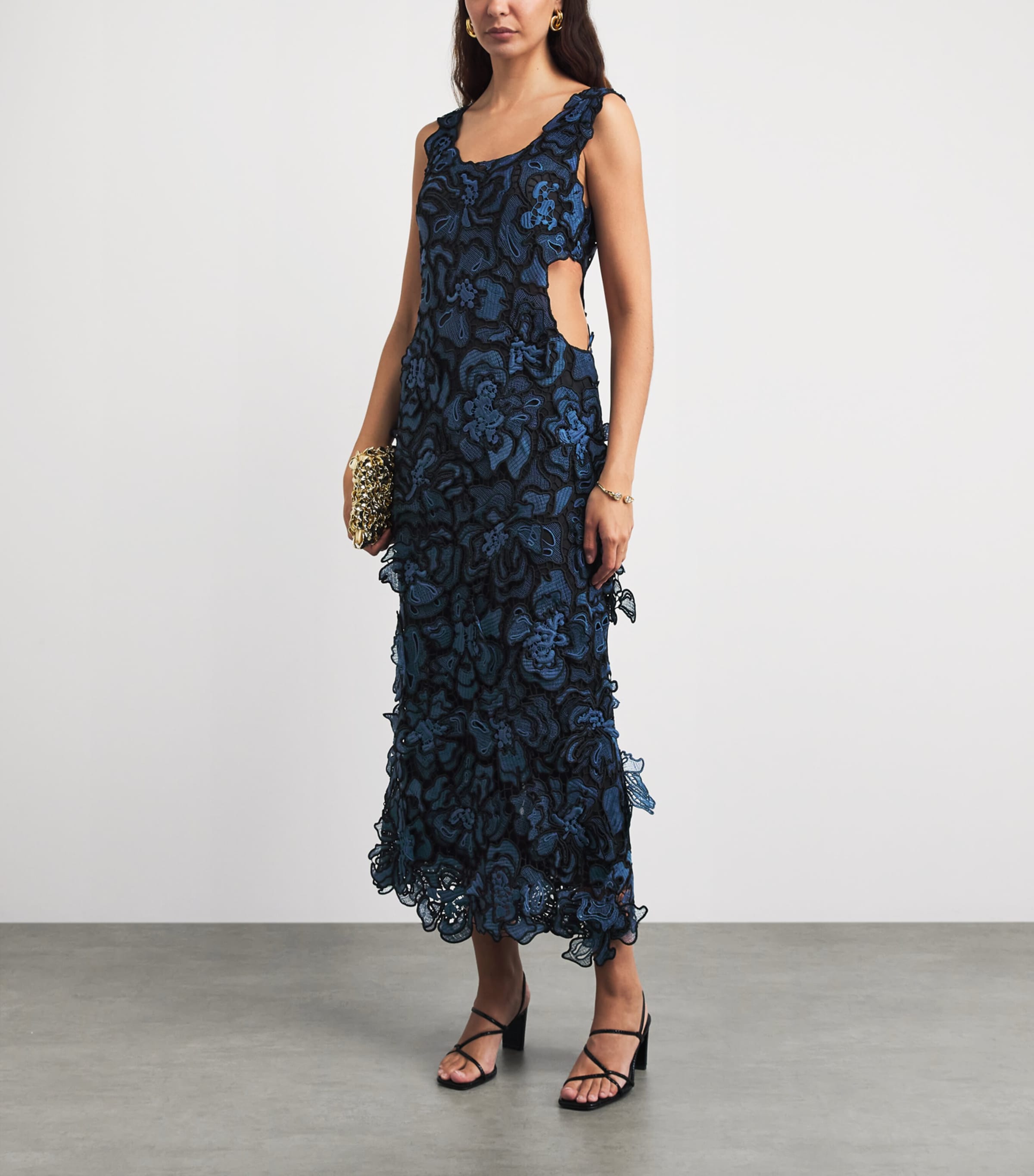 Simkhai Womens Lace Corinna Midi Dress Dark Indigo Multi Image 2