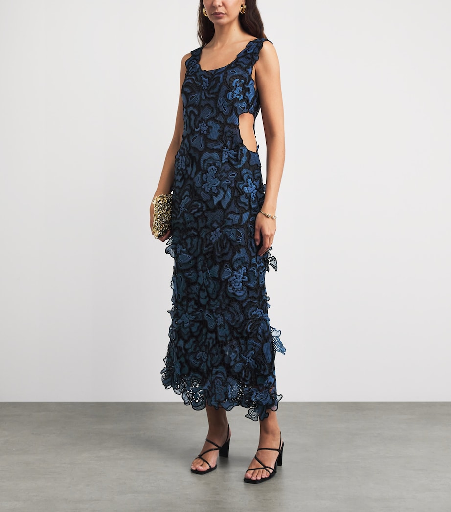 Simkhai Womens Lace Corinna Midi Dress Dark Indigo Multi Image 2