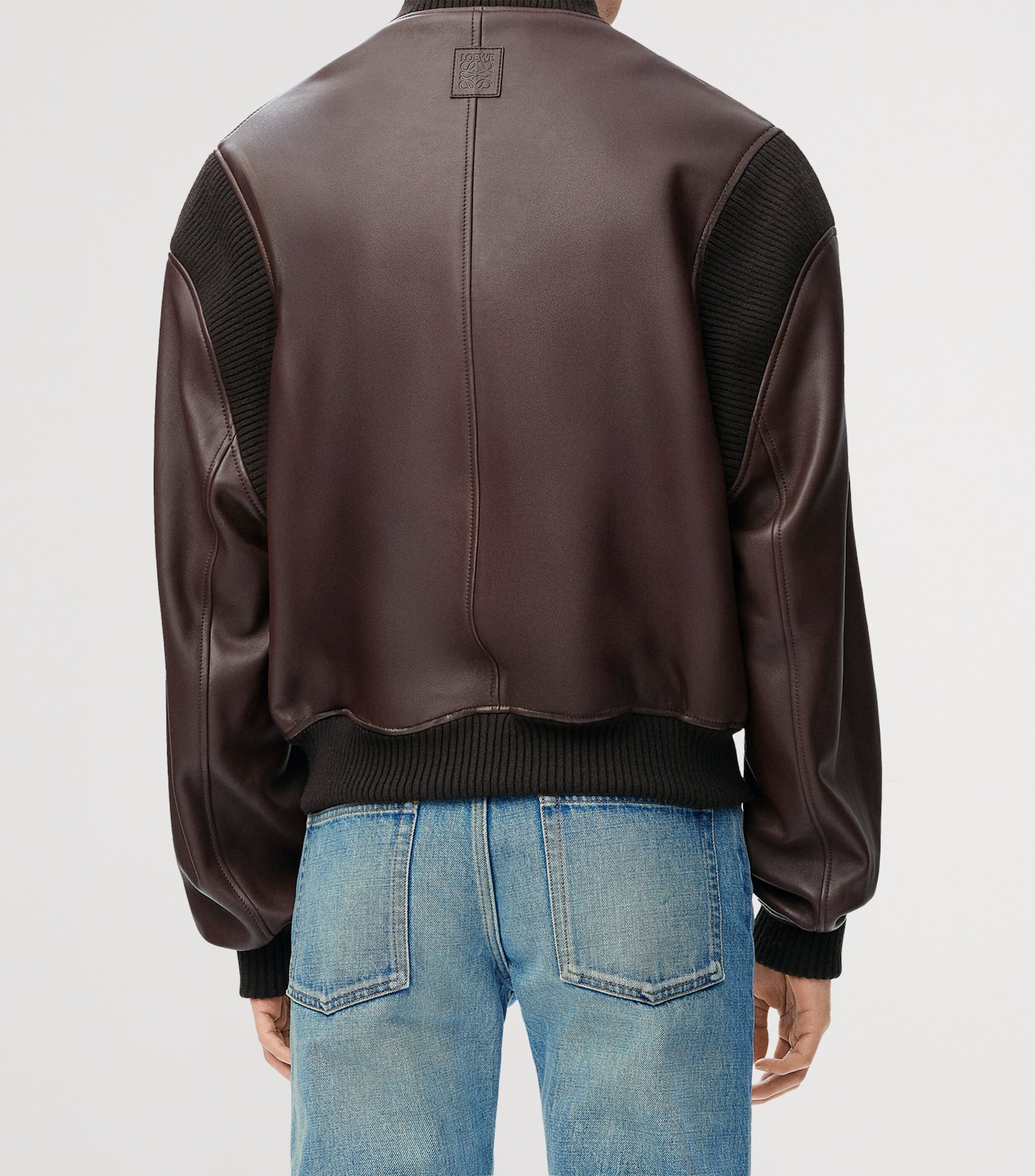Lamb Skin Bomber Jacket CHOCOLATE BROWN Image 4