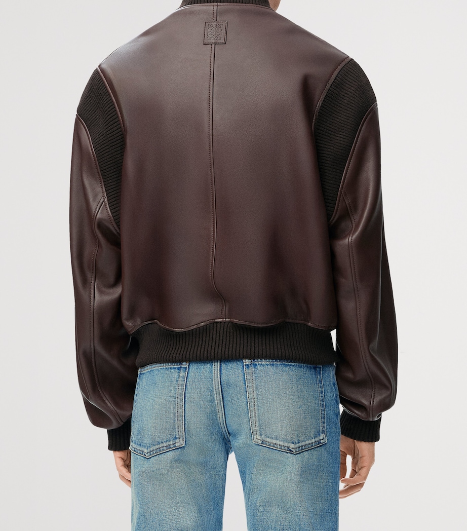 Lamb Skin Bomber Jacket CHOCOLATE BROWN Image 4