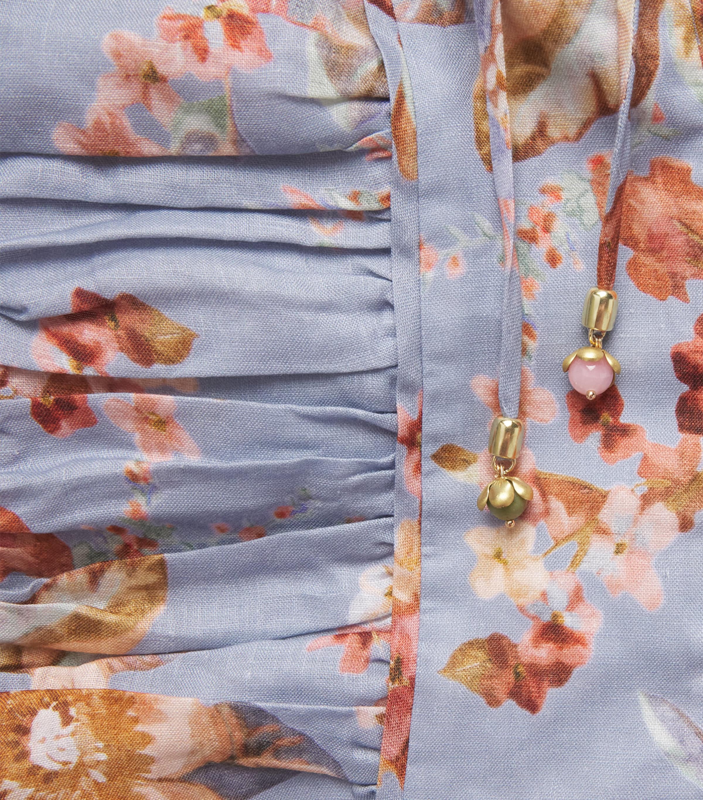 Linen Awaken Picnic Midi Dress CHAMBRAY FLORALCFLR Image 5