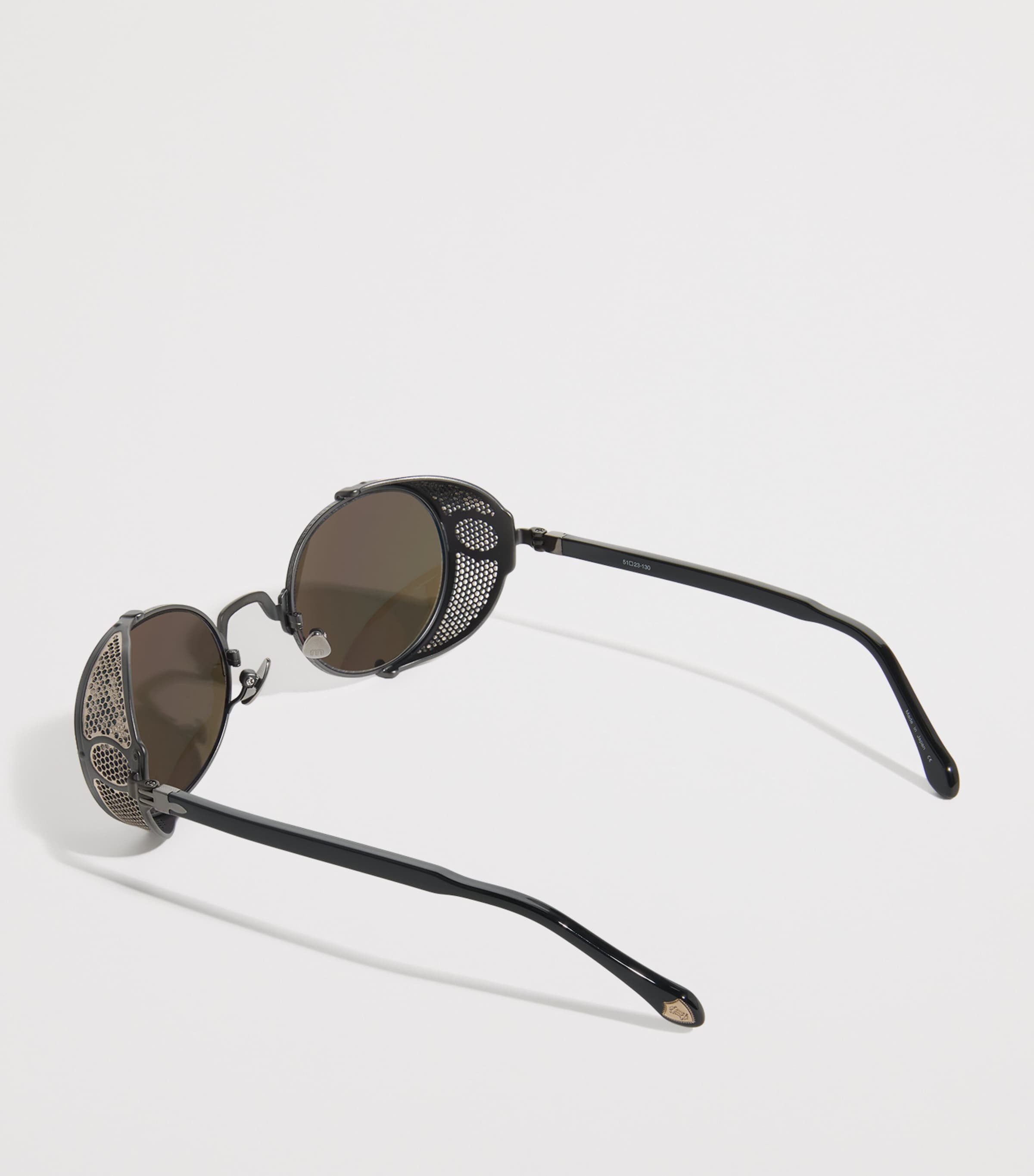 Matsuda 10610H  Round Sunglasses Mat Blk Slvr Mirror Image 3