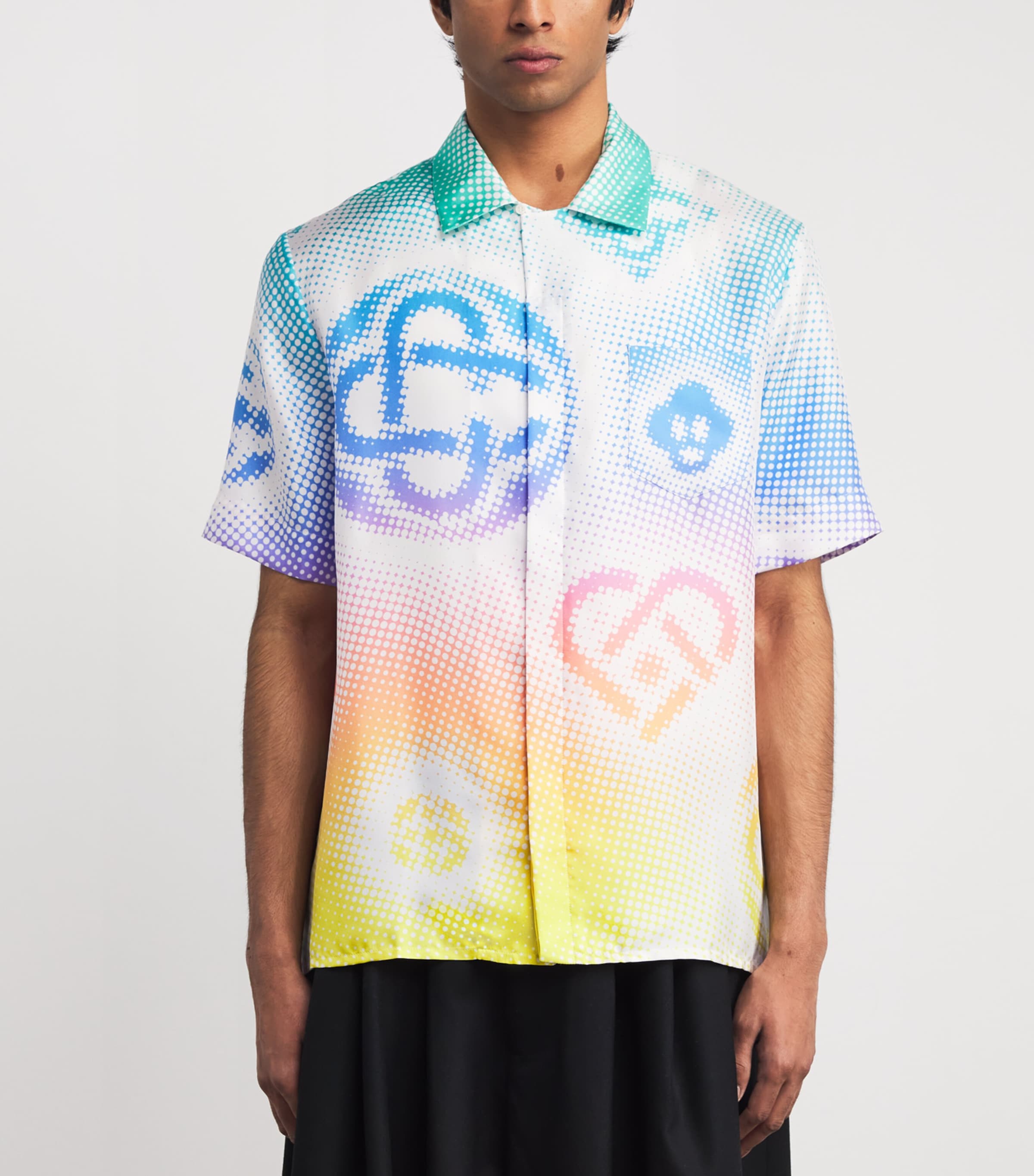 Silk Short-Sleeve Halftone Logo Shirt HALFTONE LOGO Image 3