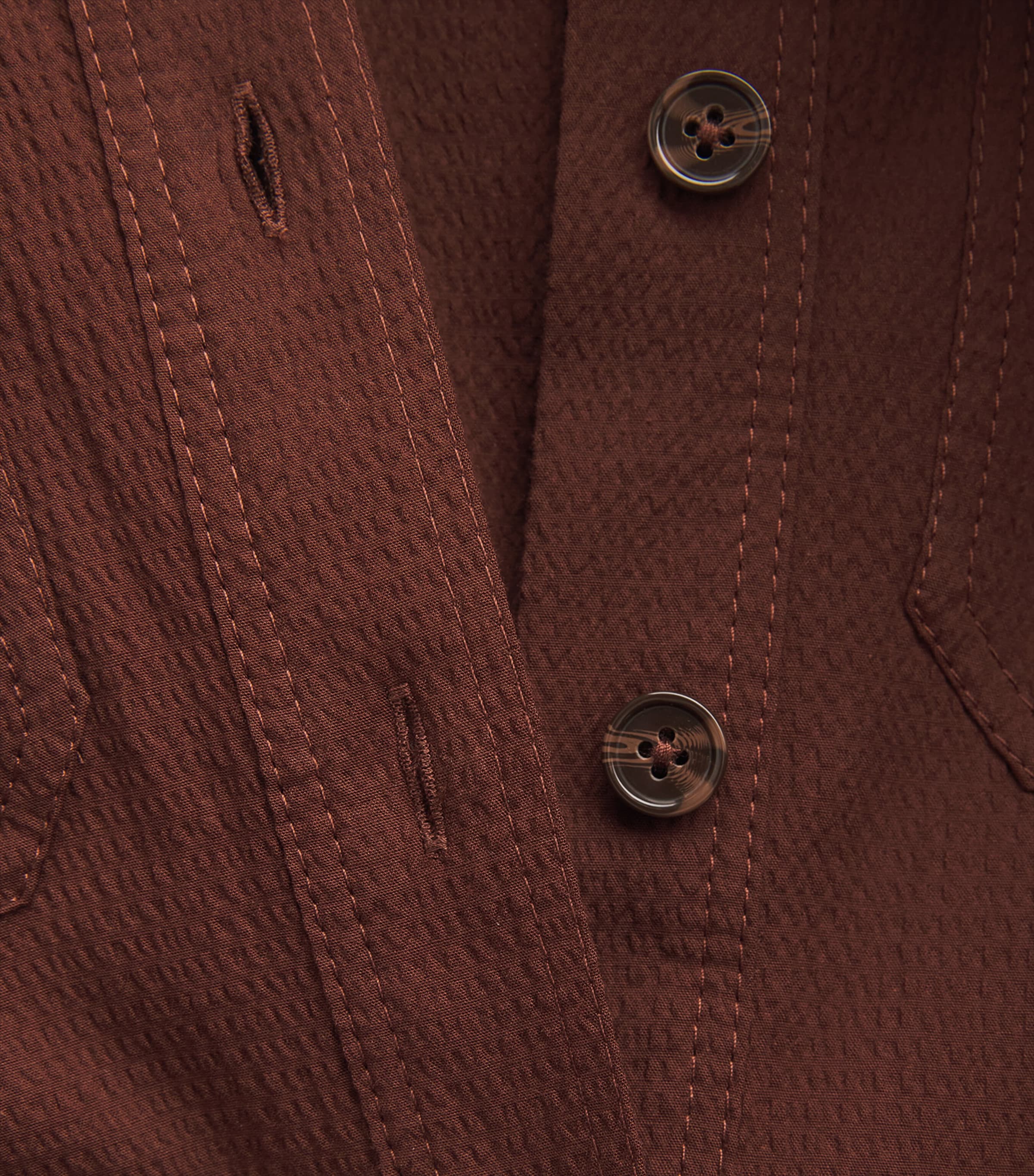 ME+EM Womens Stretch-Cotton Seersucker Midi Shirt Dress Cinnamon Brown Image 6