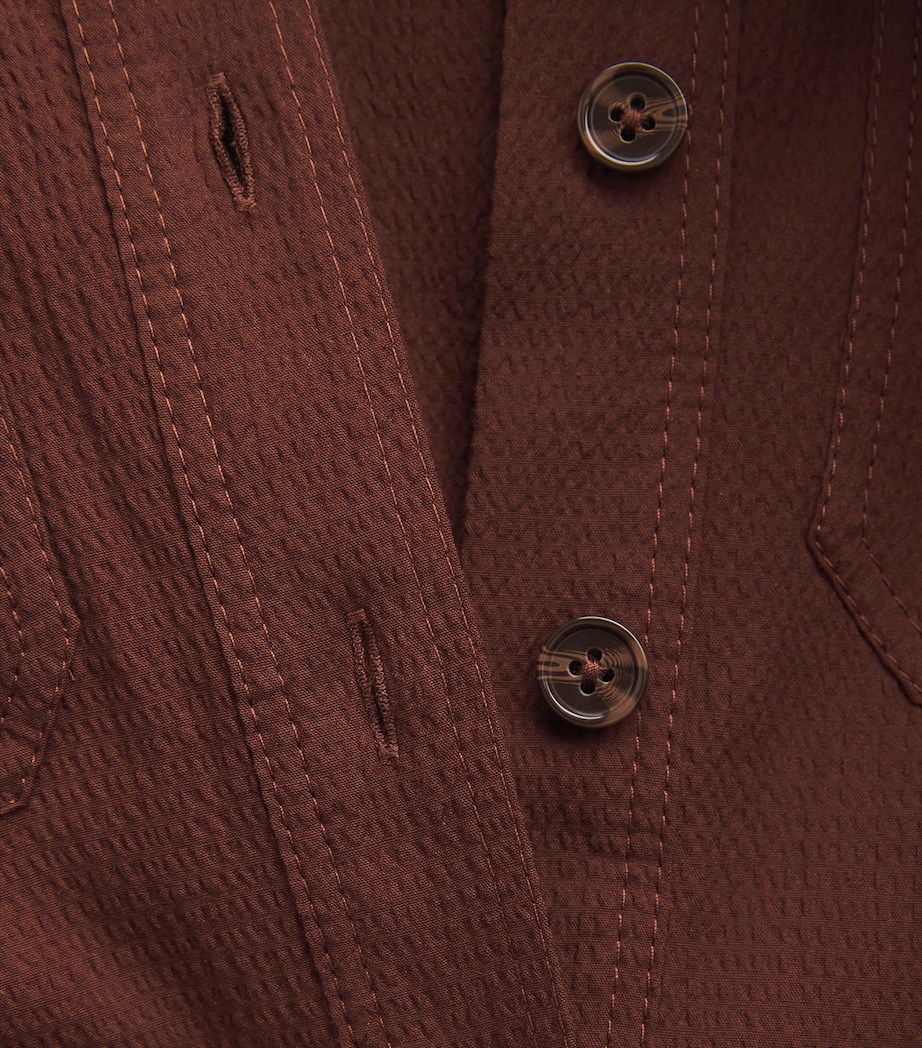 ME+EM Womens Stretch-Cotton Seersucker Midi Shirt Dress Cinnamon Brown Image 6
