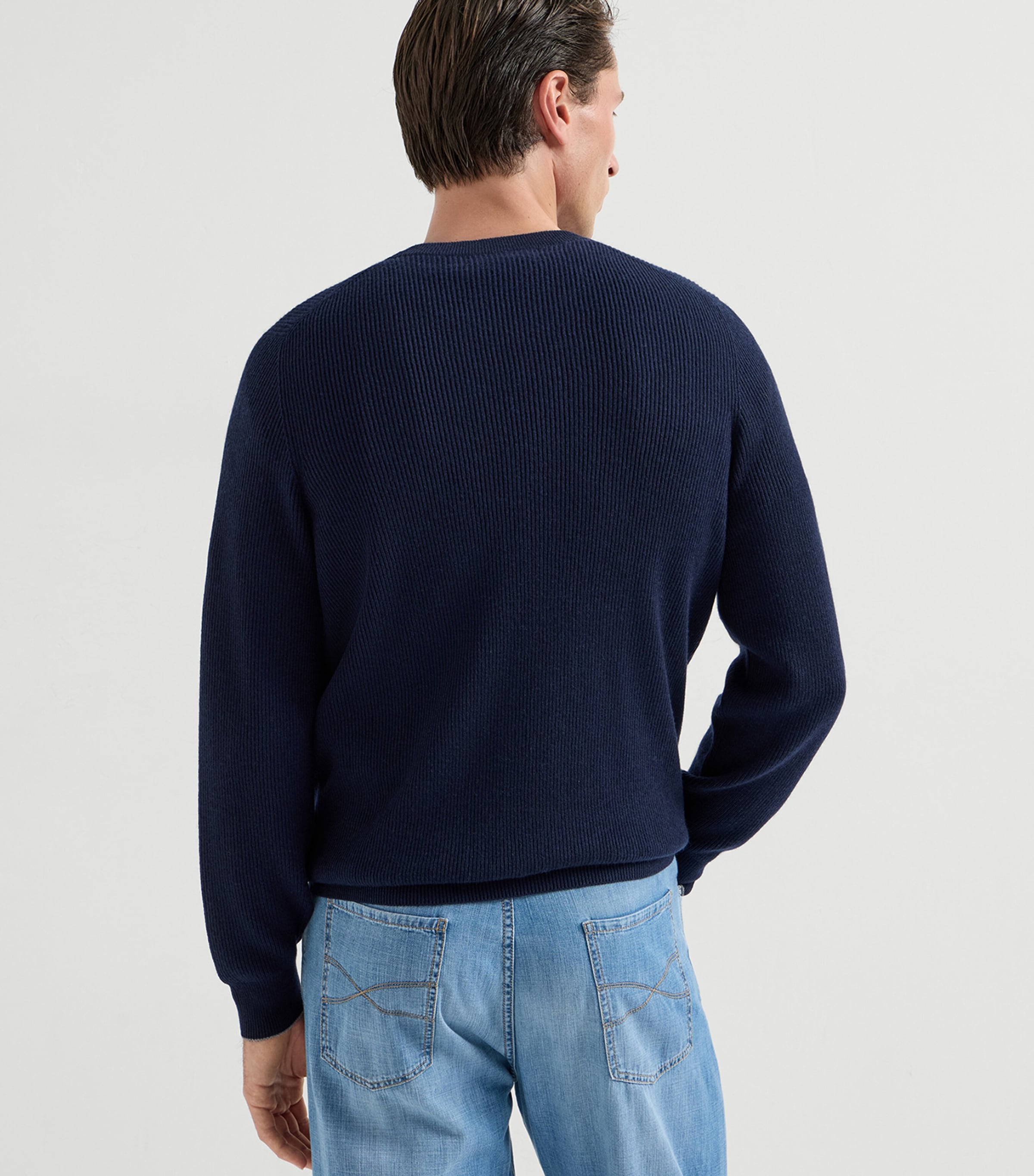 Brunello Cucinelli Mens Cashmere Ribbed Sweater Image 5