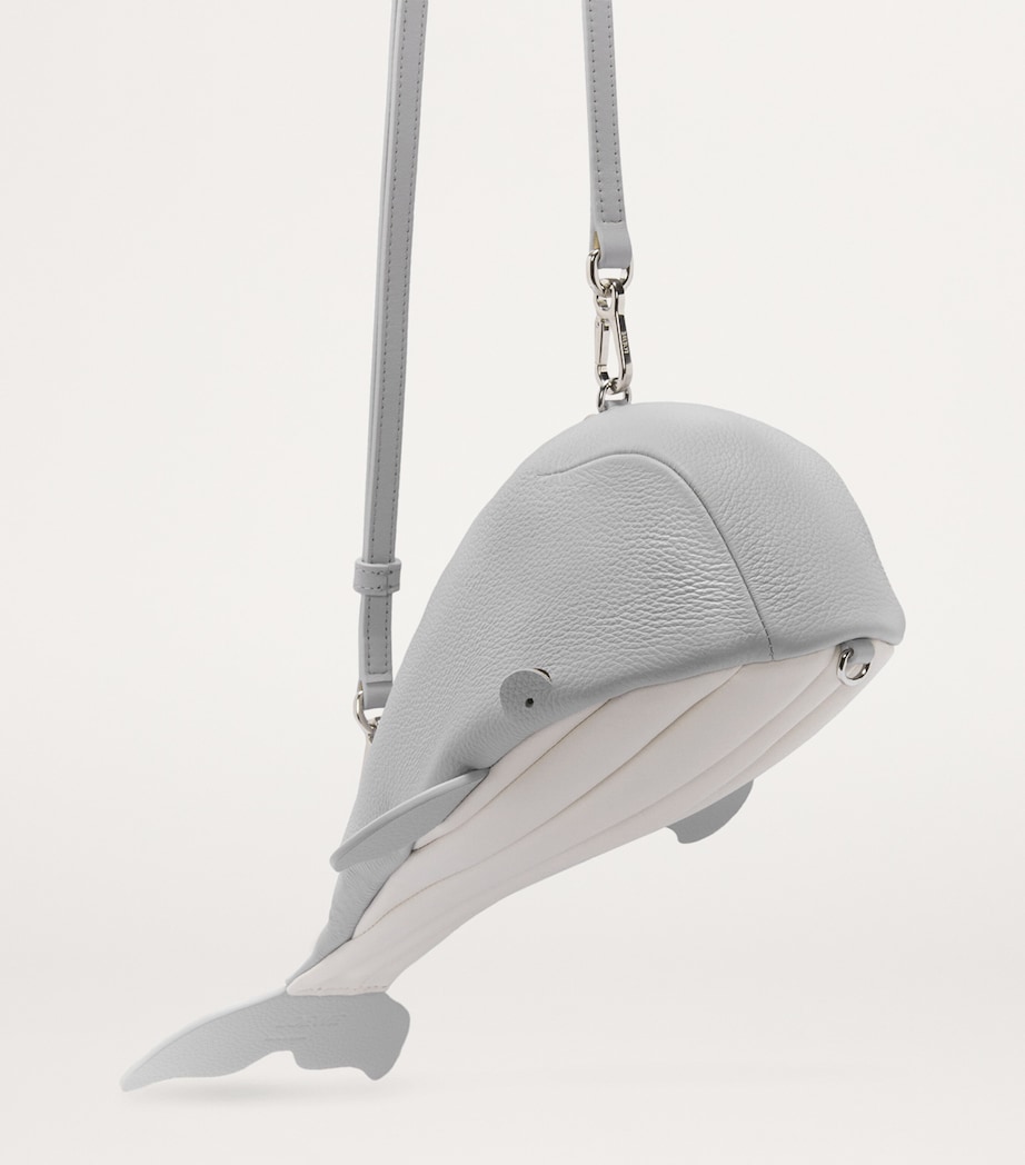 LOEWE Leather Whale Clutch Bag Slate Grey Image 5