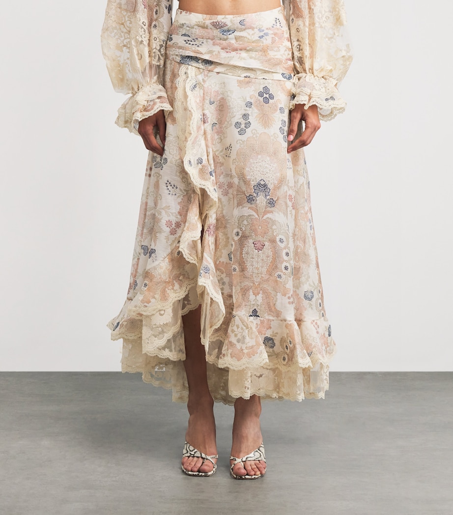 Linen-Silk Rebellion Maxi Skirt CRF CREAM FLORAL Image 3