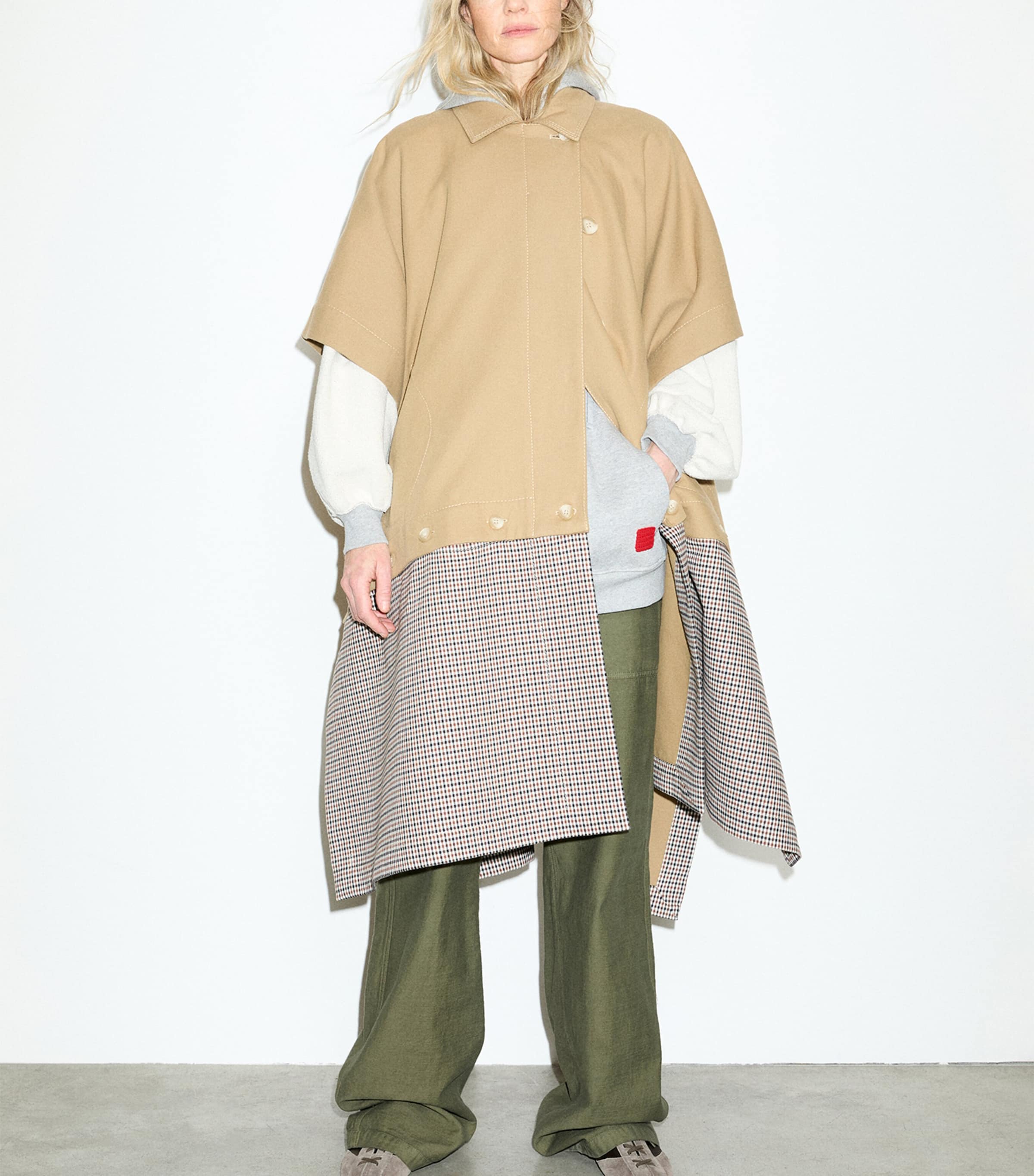 MAX&Co. Womens Contrast-Panel Raincoat Camel Image 2