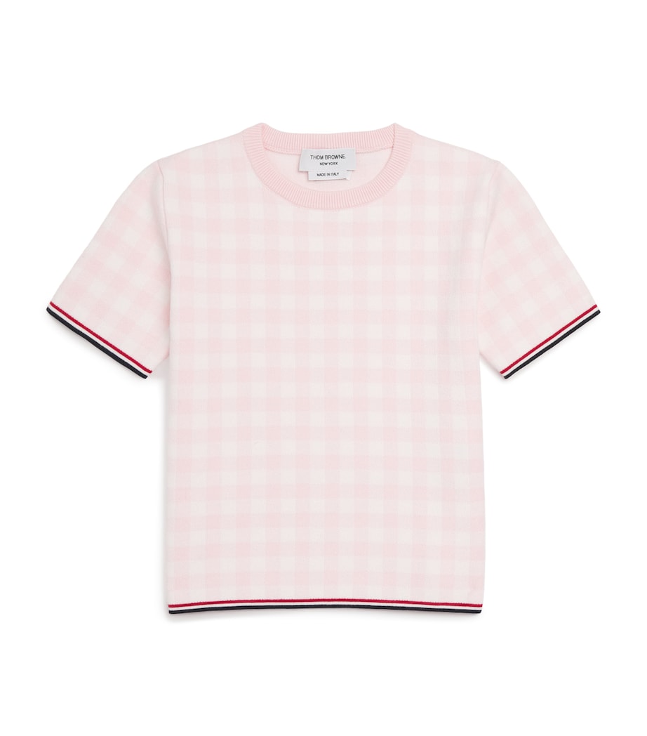 Cotton-Blend Check Sweater (2-12 Years) LIGHT PINK Image 1