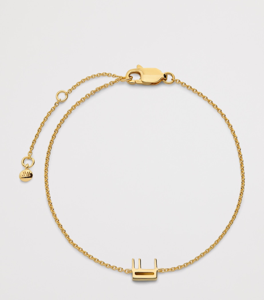 Monica Vinader E Initial Chain Bracelet Gold Image 2