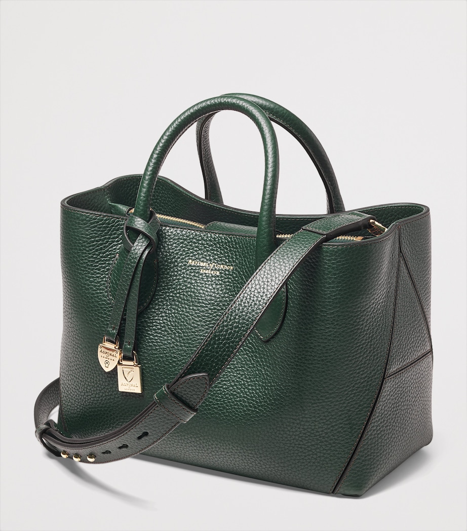 Midi Leather London Tote Bag ALPINE GREEN Image 3