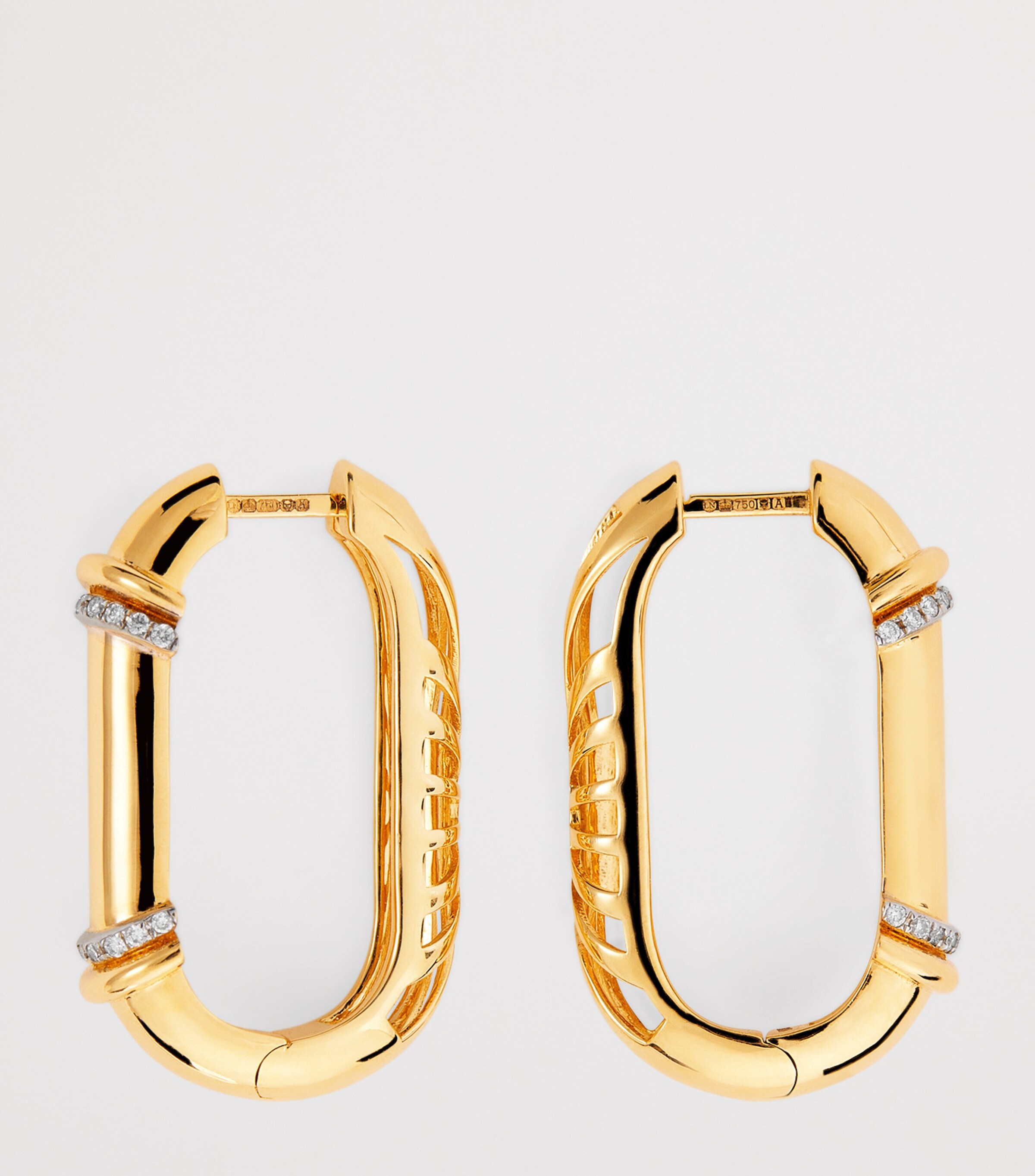 L'ATELIER NAWBAR Yellow Gold and Diamond Lot No.93 Buoy Lock Earrings Yellow Gold Image 5