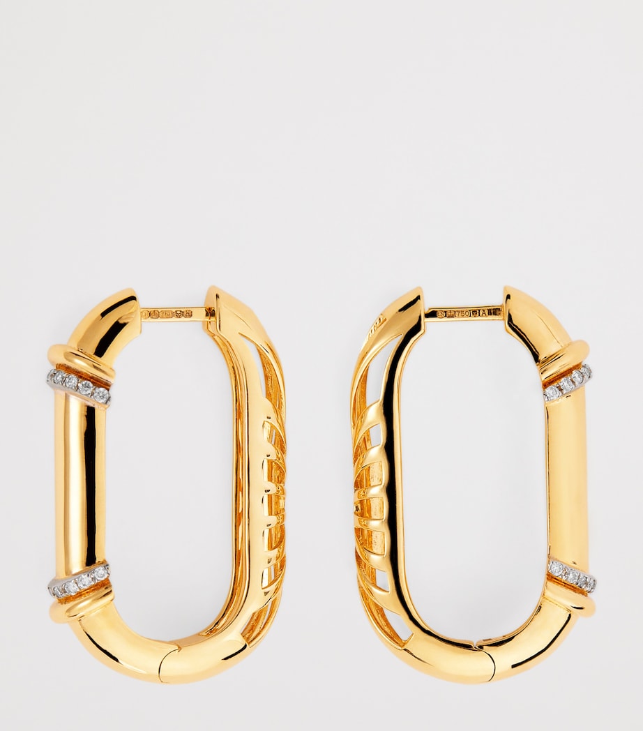 L'ATELIER NAWBAR Yellow Gold and Diamond Lot No.93 Buoy Lock Earrings Yellow Gold Image 5