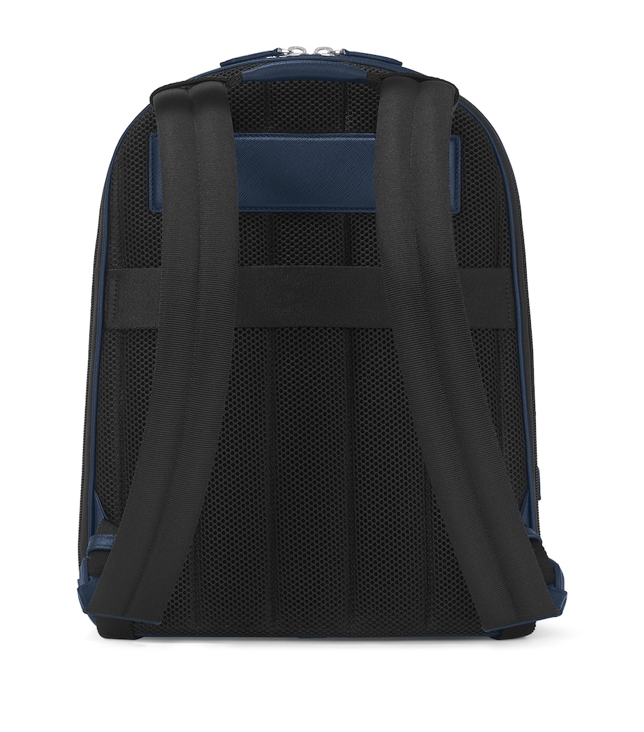 Medium Leather Sartorial Backpack INK BLUE Image 6