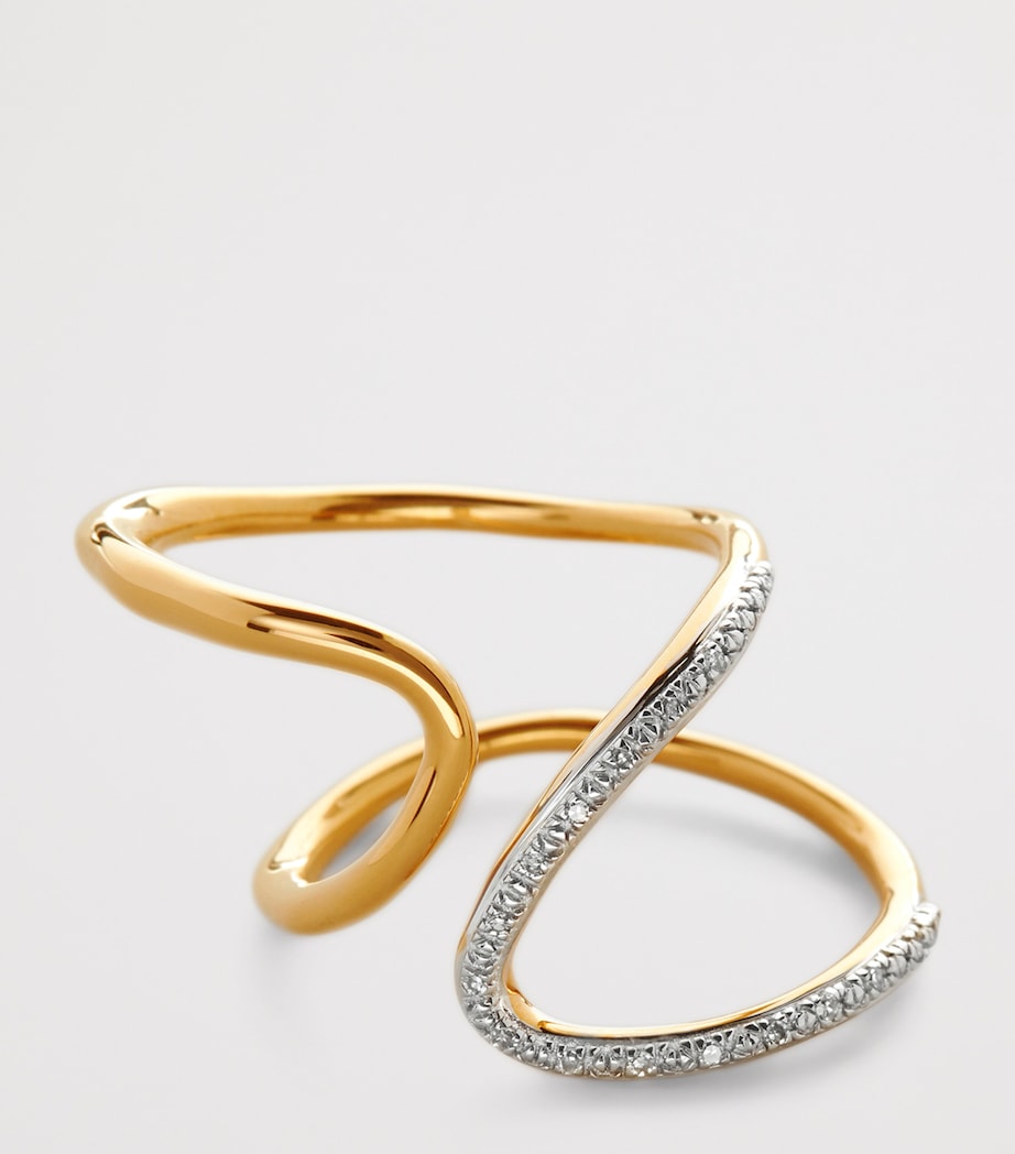 Gold Vermeil and Diamond Riva Open Wrap Ring 18K GOLD VERMEIL Image 2