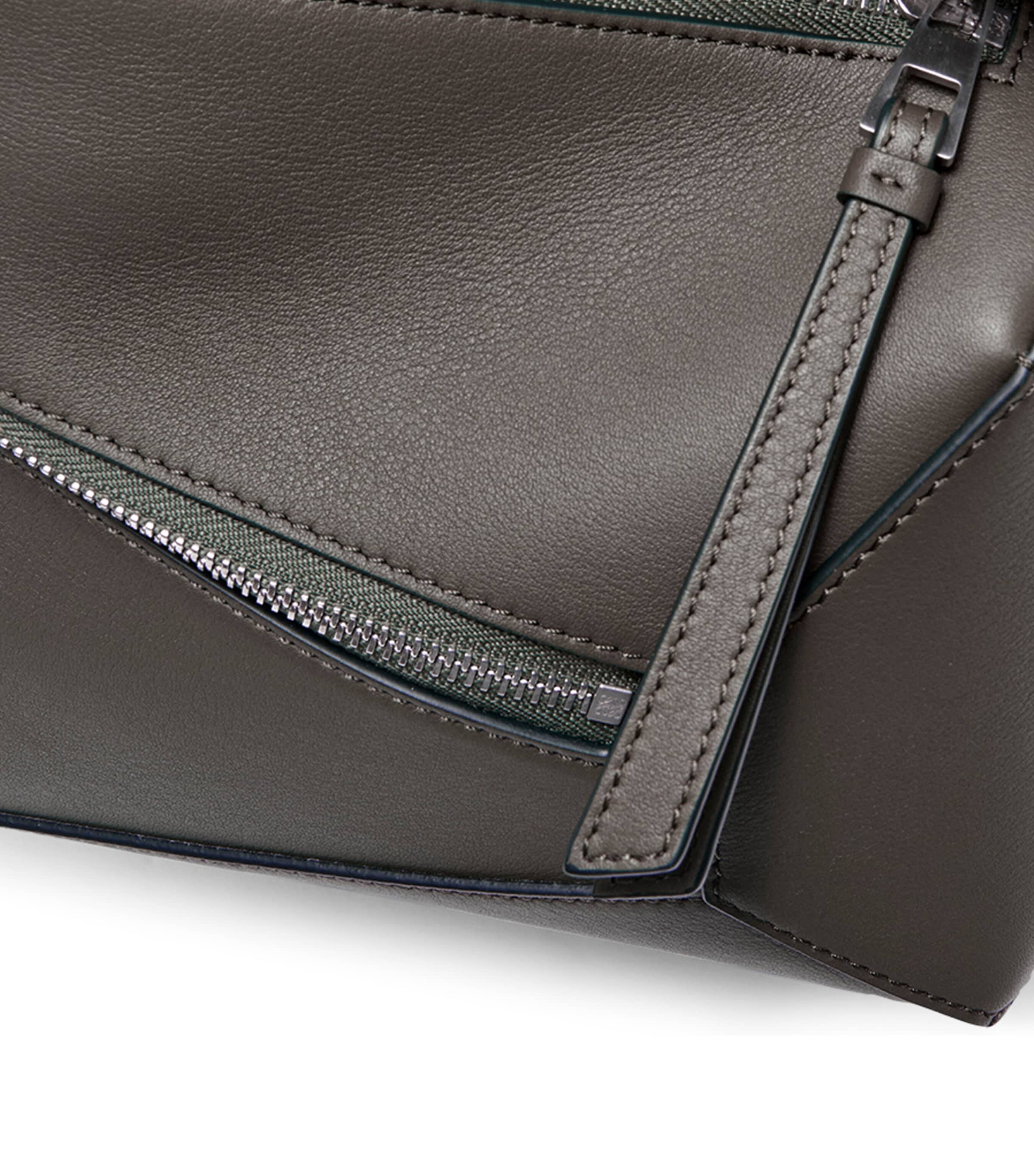 Small Leather Puzzle Belt Bag DARK GREY Image 4