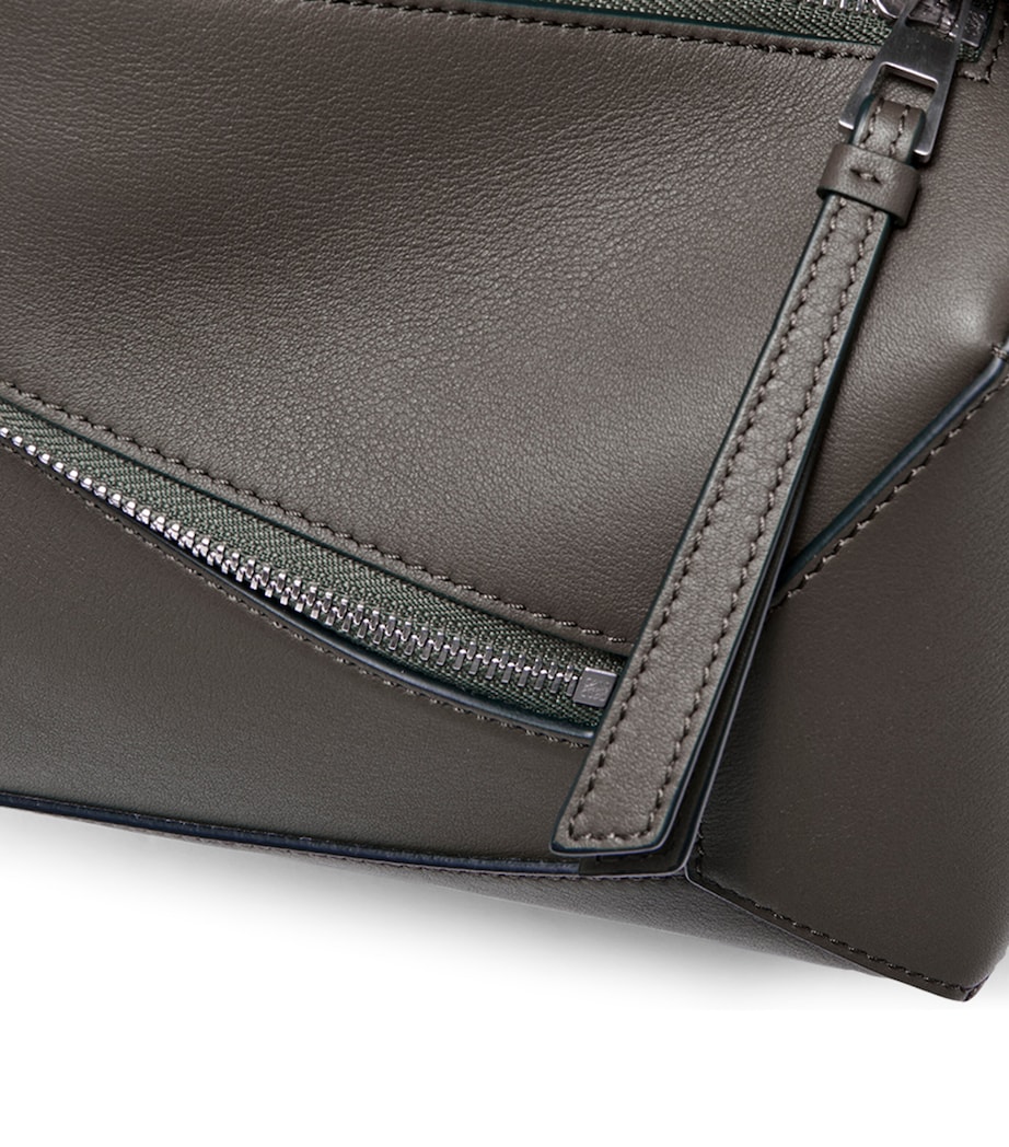 Small Leather Puzzle Belt Bag DARK GREY Image 4