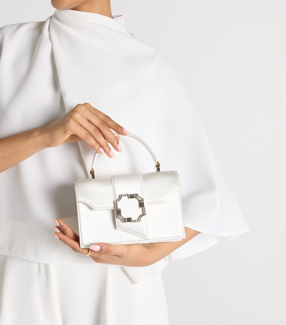 Malone Souliers Mini Satin Audrey Top-Handle Bag Ivory Image 2