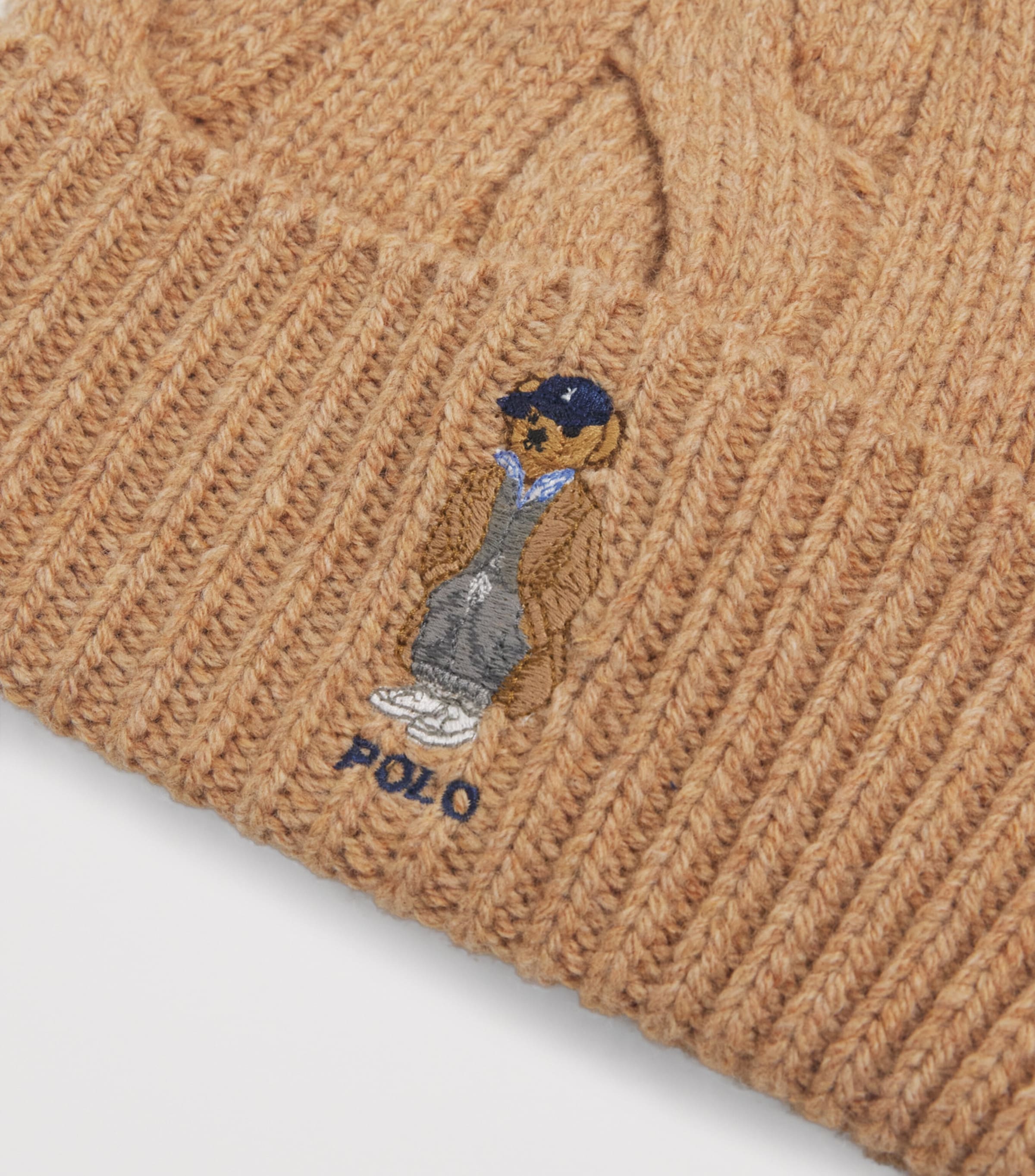 Wool-Blend Polo Bear Beanie CLASSIC CAMEL Image 3