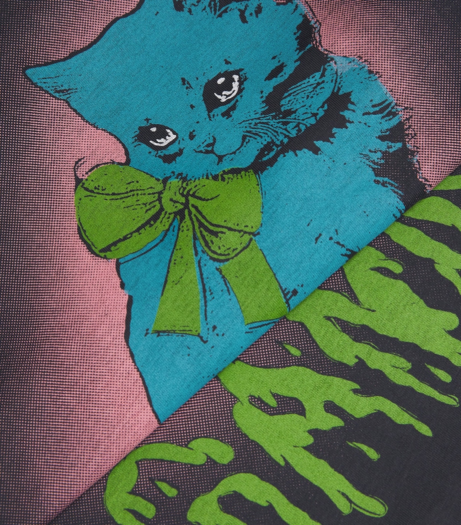 Organic Cotton Neon Kitty T-Shirt 252 PHANTOM Image 5