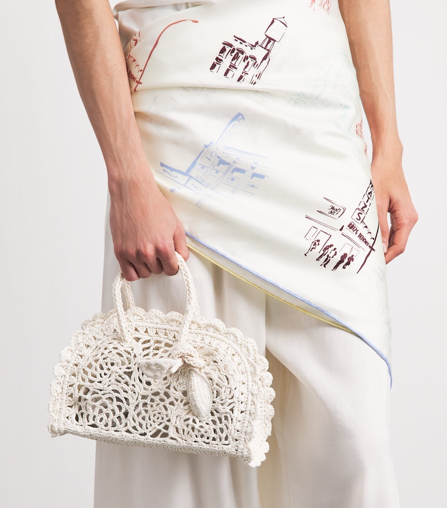 Jacquemus Raffia Le Petite Turismo Top-Handle Bag White Image 2