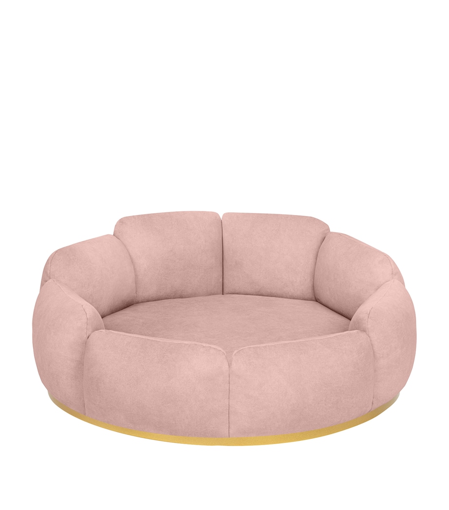 Medium Camelia Dog Sofa BLUSH PINK+GOLD Image 1