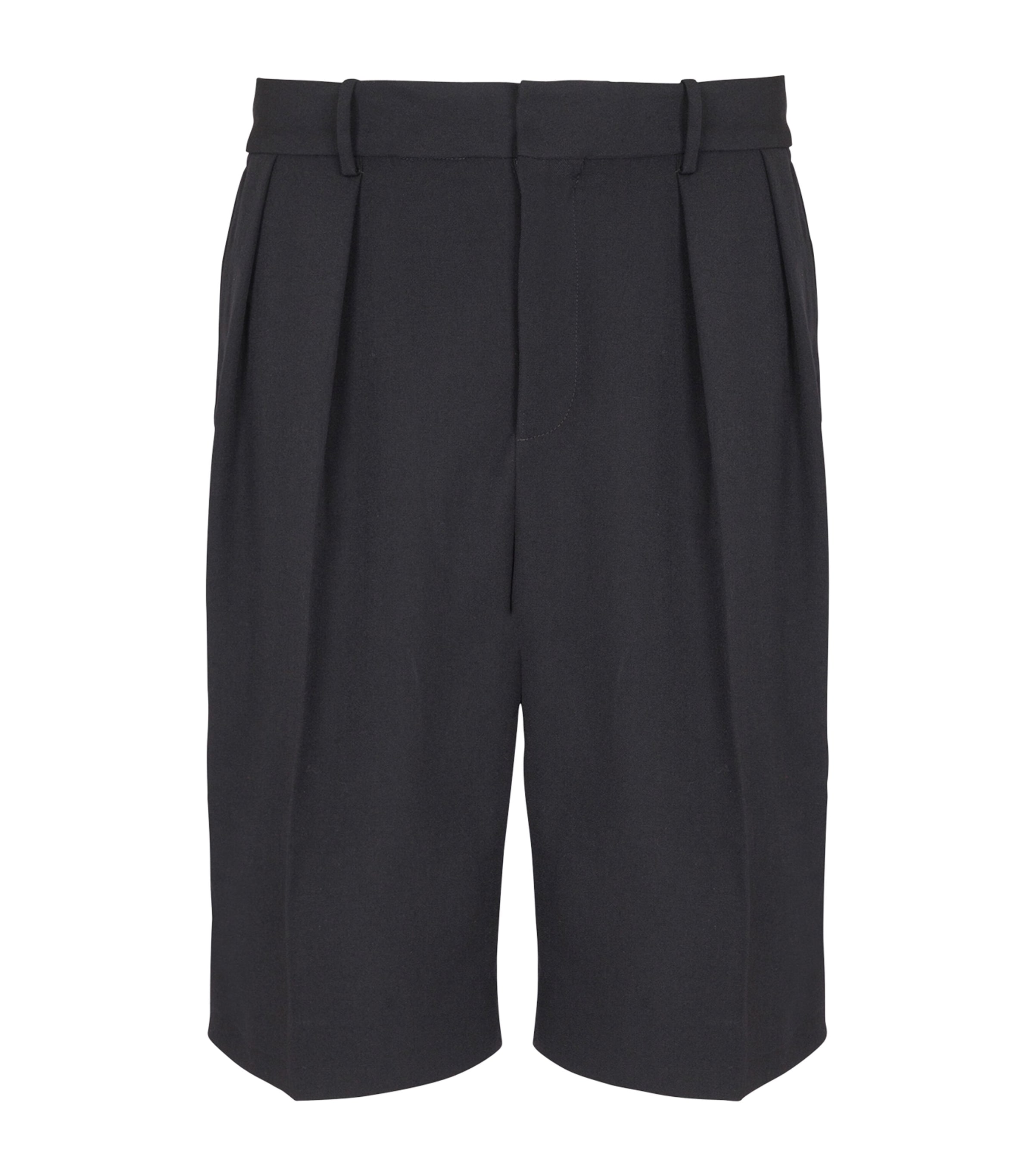 Balmain Wool Bermuda Tailored Shorts In Black