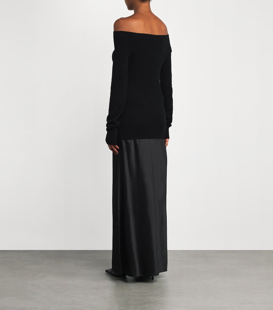 Cashmere-Silk Sweater Maxi Dress BLACK Image 3