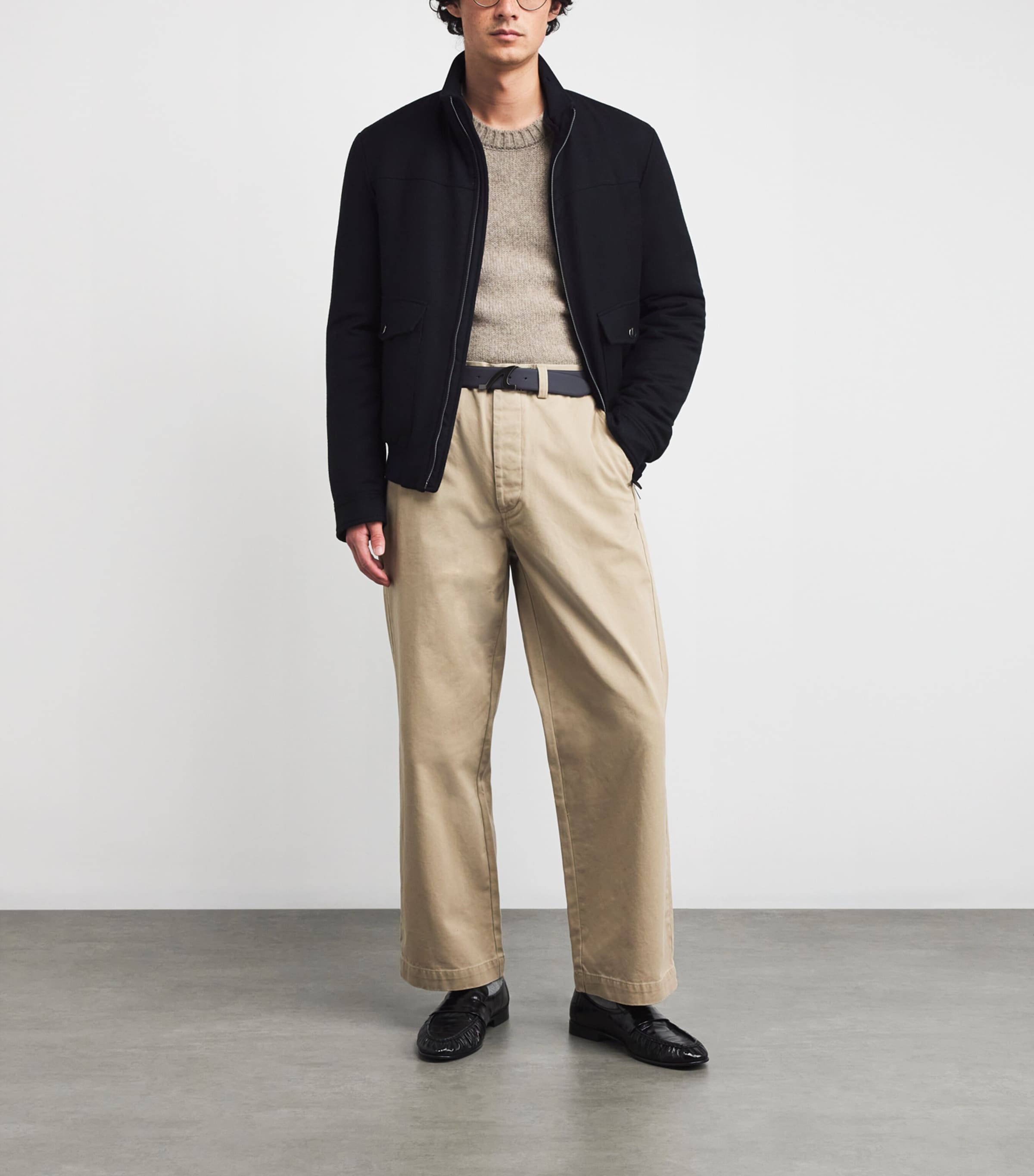 Leather Fin-Buckle Belt 50BLUE Image 3