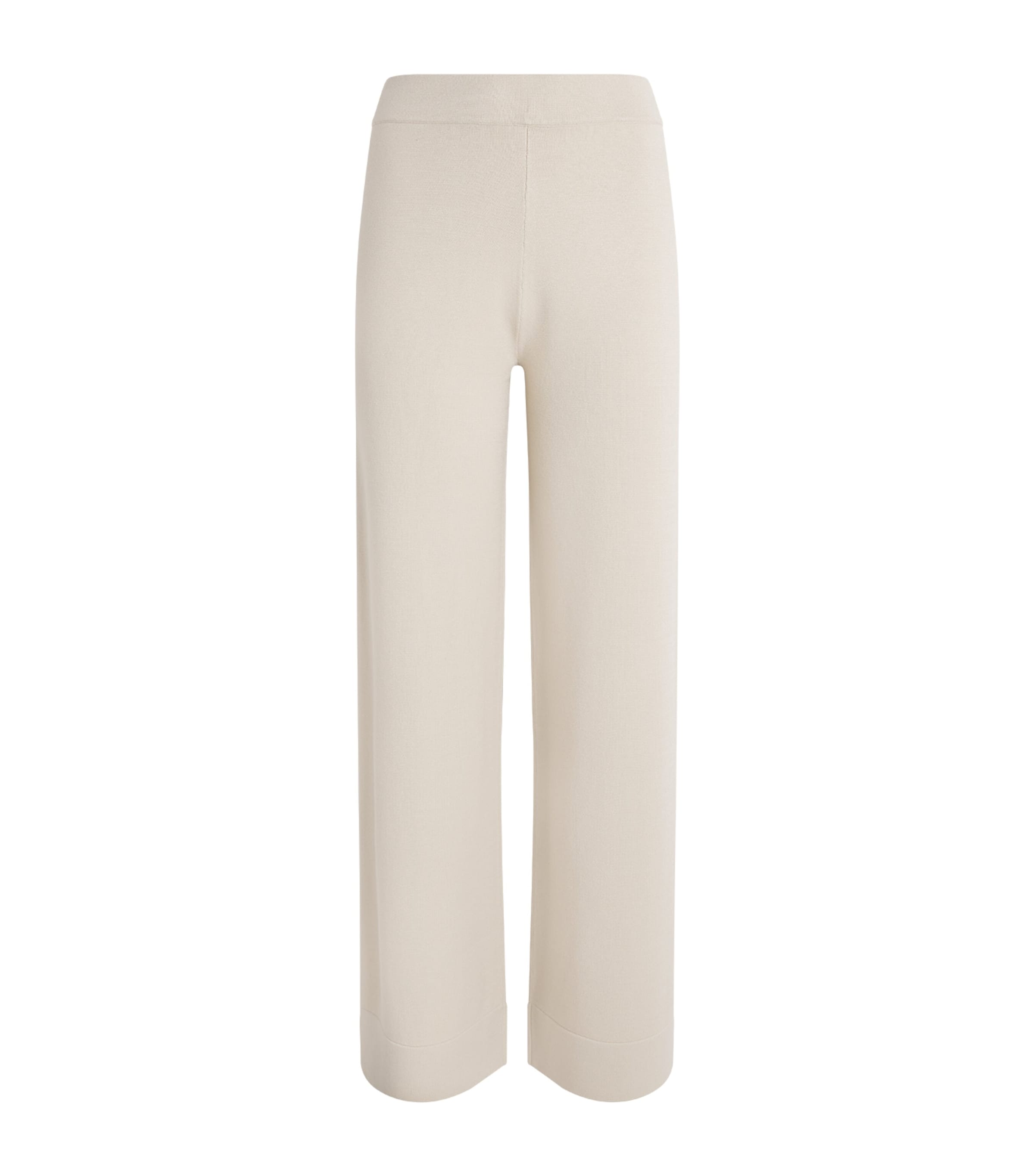 MM Womens Knitted Wide-Leg Trousers Ivory Image 1