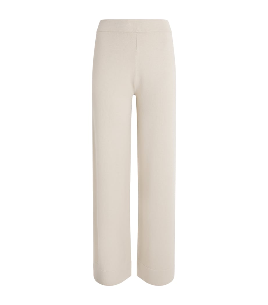 MM Womens Knitted Wide-Leg Trousers Ivory Image 1