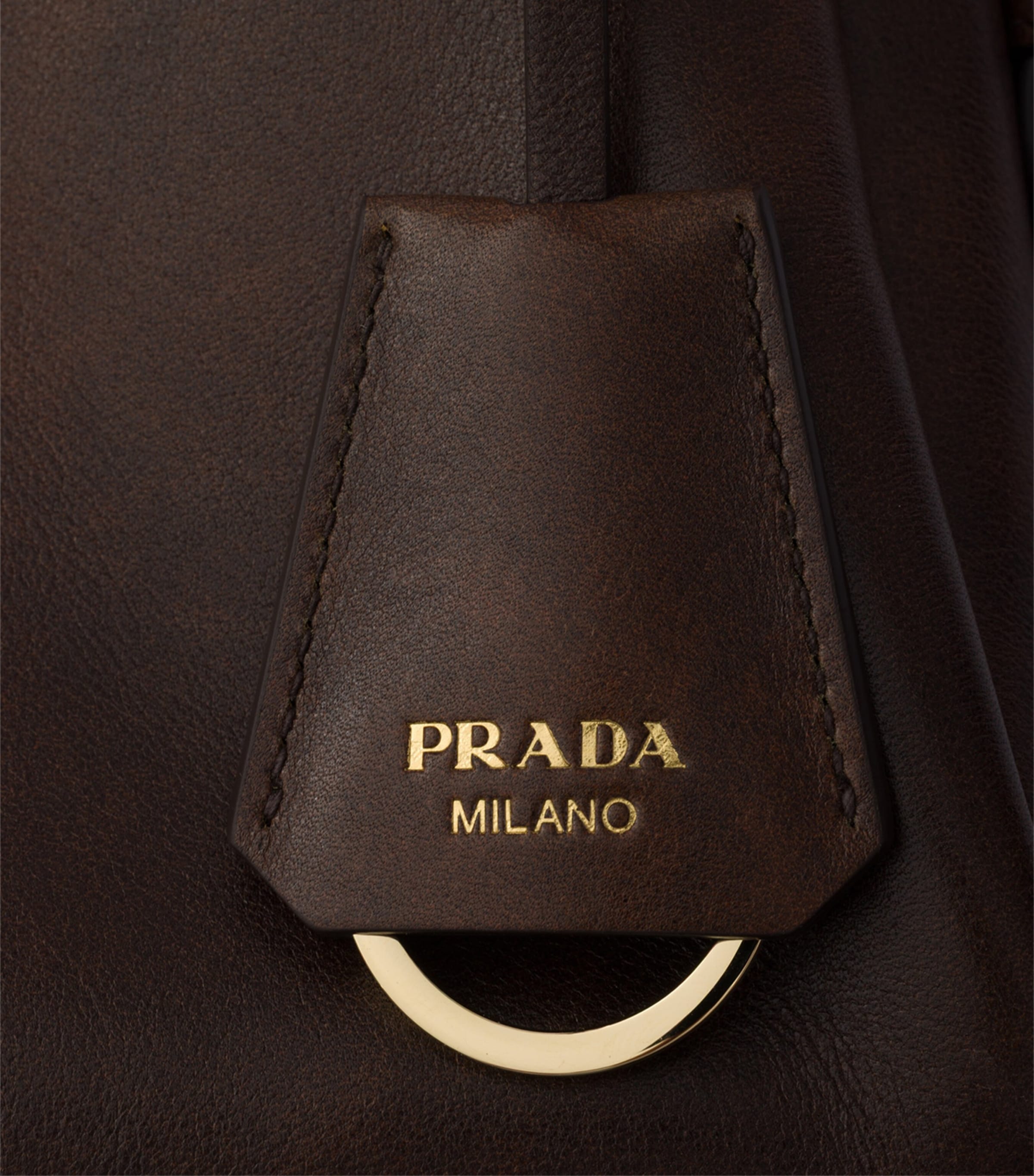 Prada Medium Leather Aimée Shoulder Bag Brown Image 6