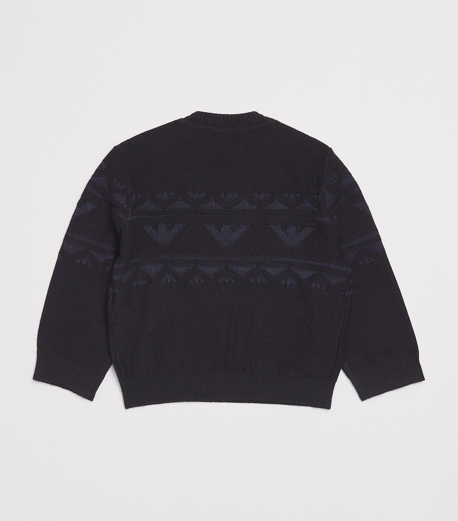 Eagle-Jacquard Sweater (6-36 Months) ICONICO 0920 BLU NAV Image 2