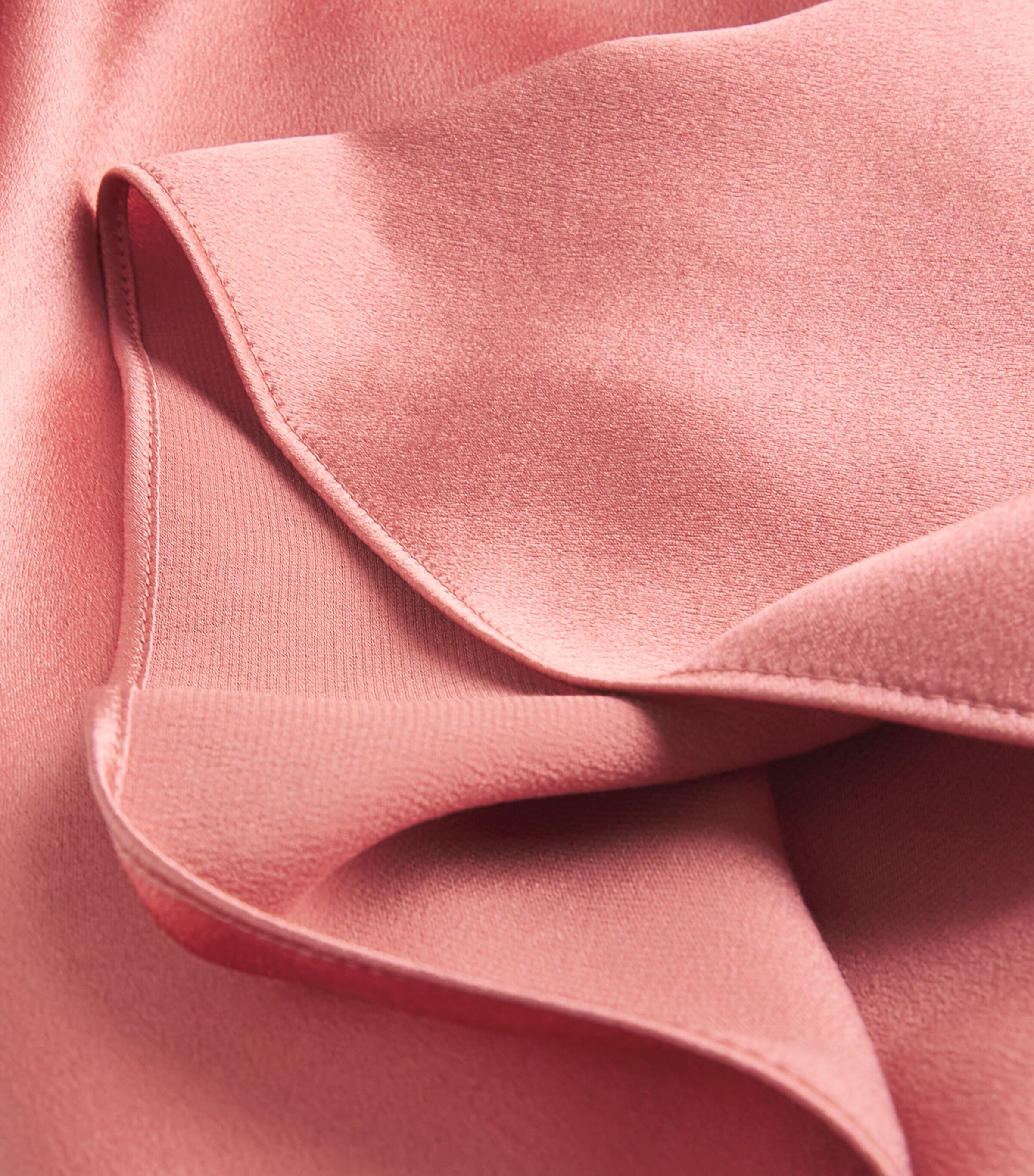 Vince Womens Silk Ruched-Back Button-Up Blouse Peony Wood Image 5