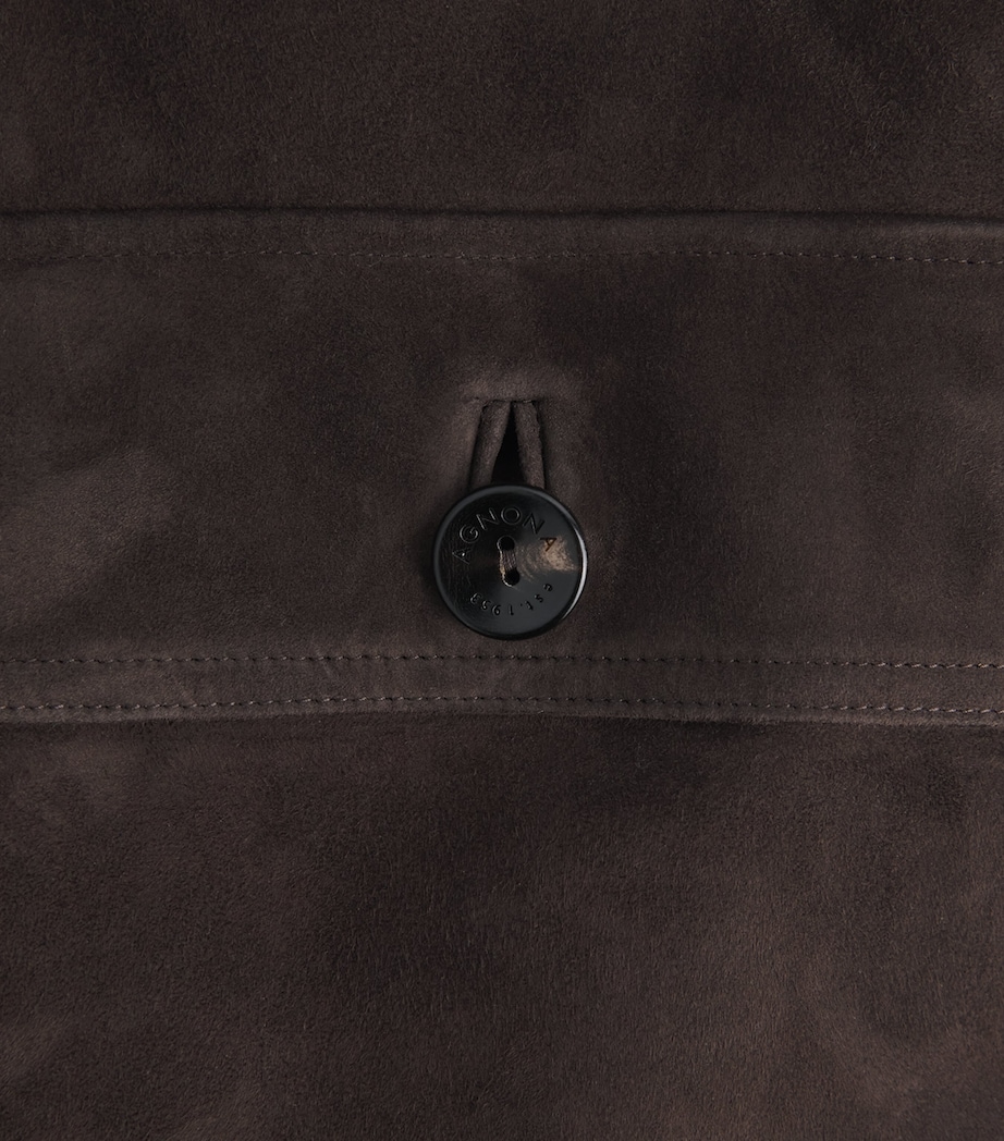 Agnona Mens Suede Jacket Brown Chocolate Image 6