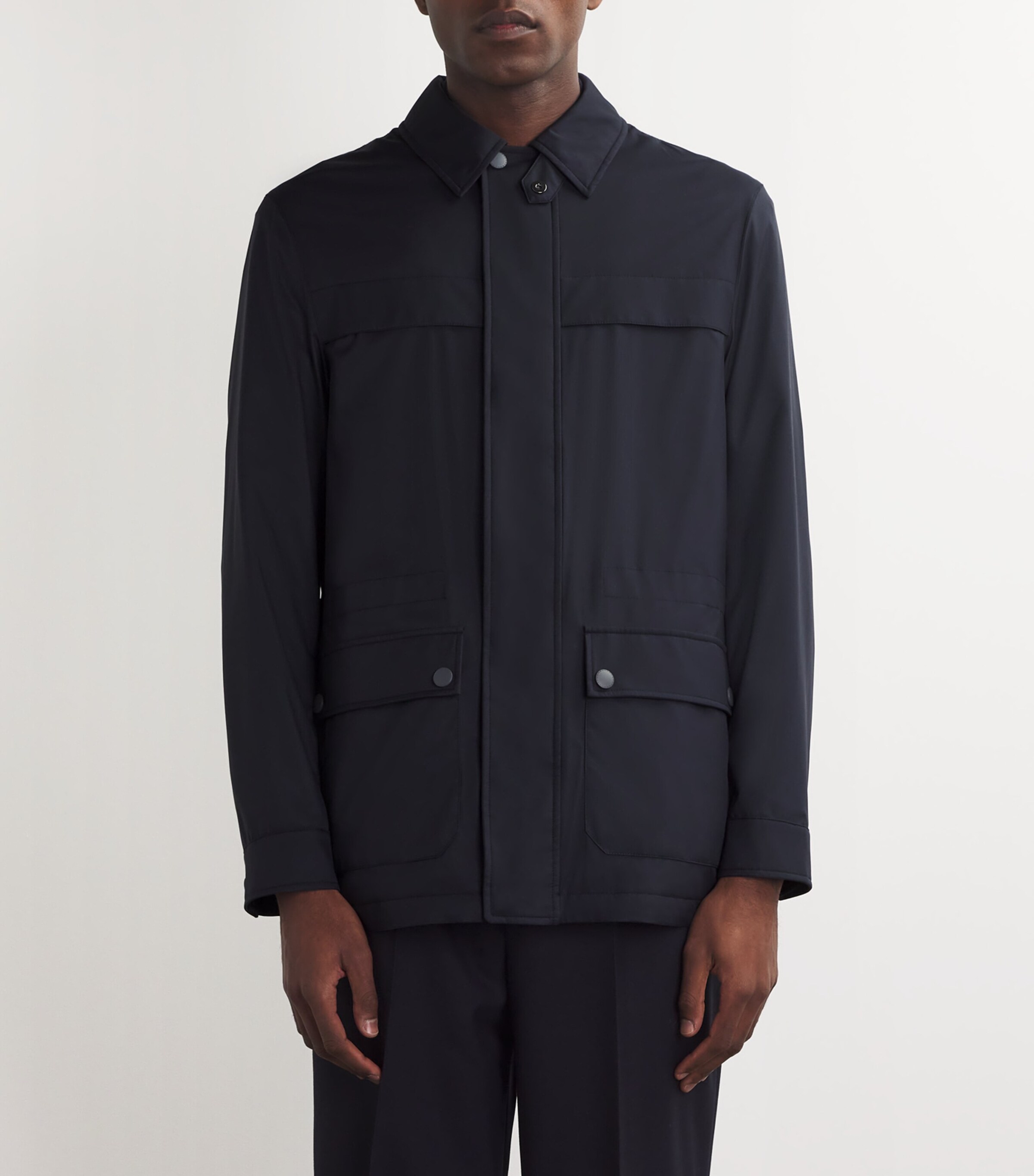 Concealed-Placket Collared Jacket 301 Image 3