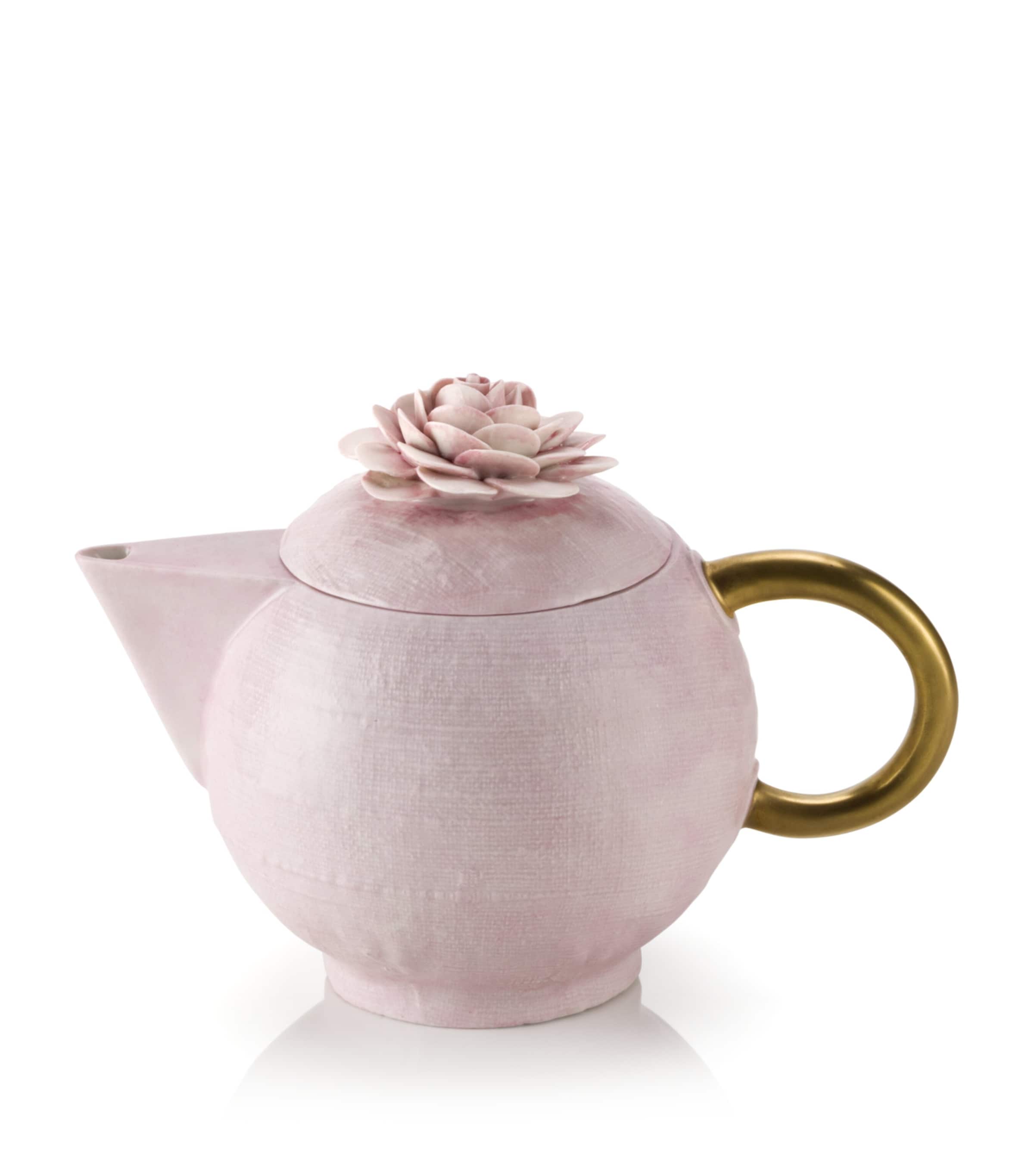 VILLARI Flower Teapot 900ml Rose Image 1