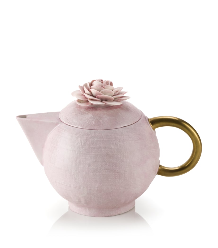 VILLARI Flower Teapot 900ml Rose Image 1