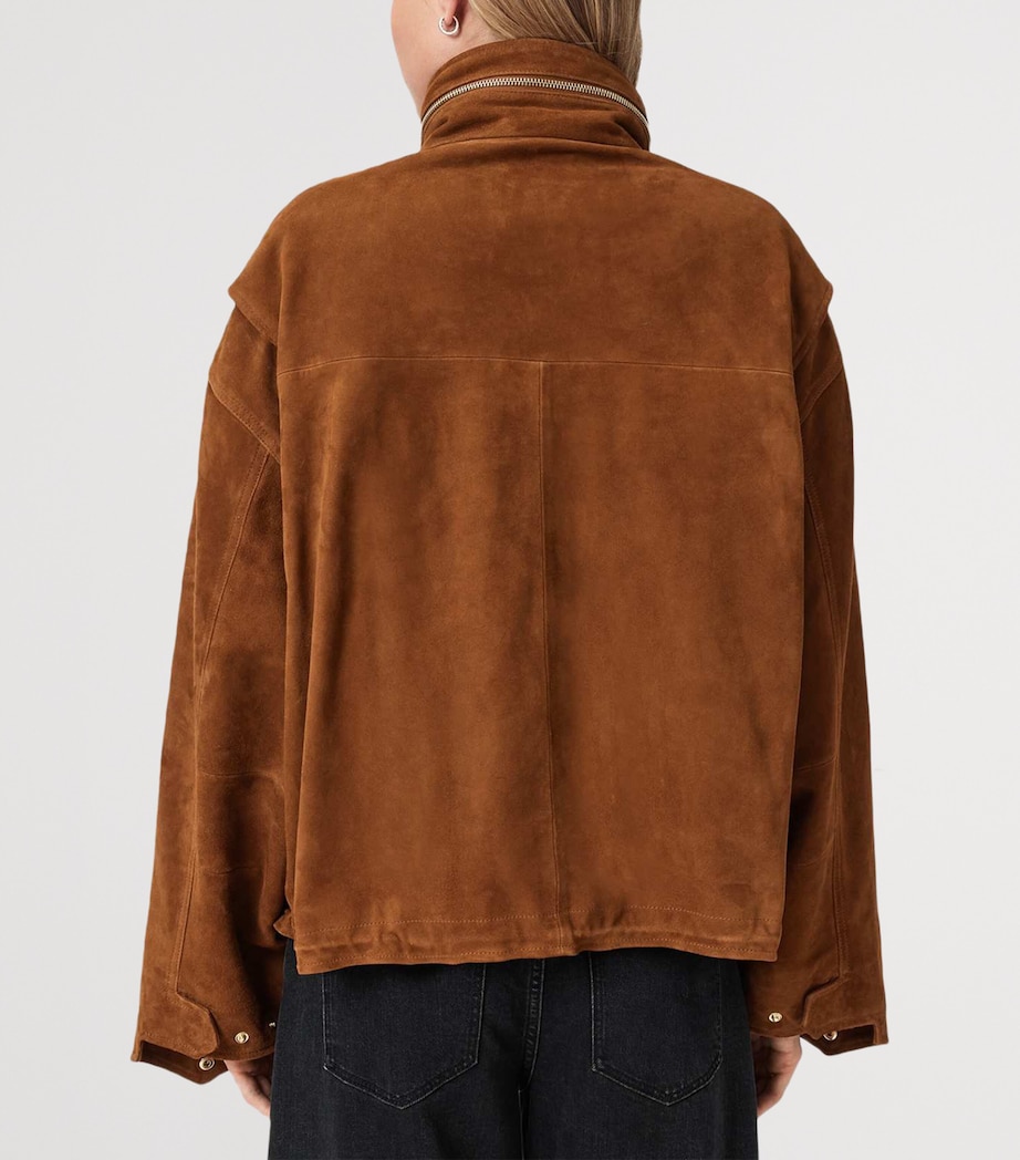 Suede Clay Bomber Jacket COGNAC BROWN Image 4